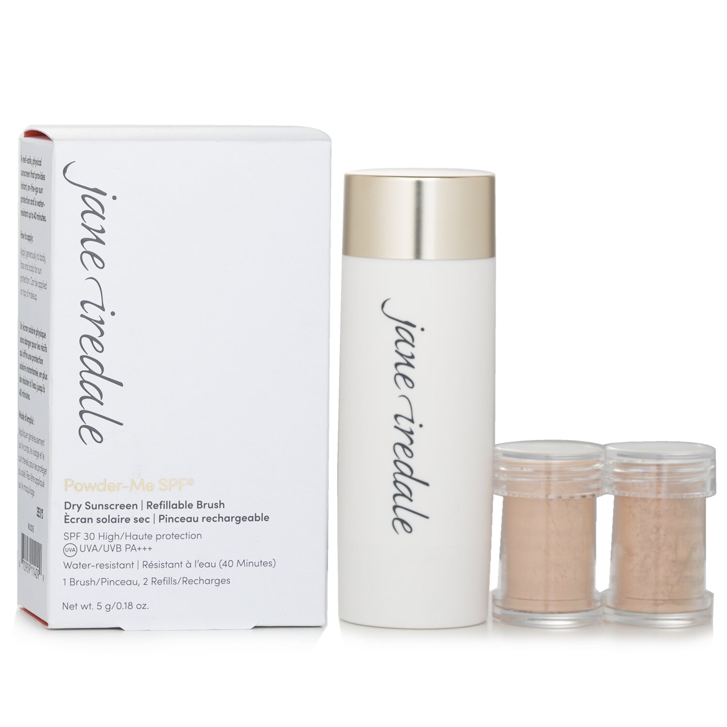Jane Iredale Powder Me Refillable Brush (1x Brush, 2x Refills) 2x2.5g/0.09oz