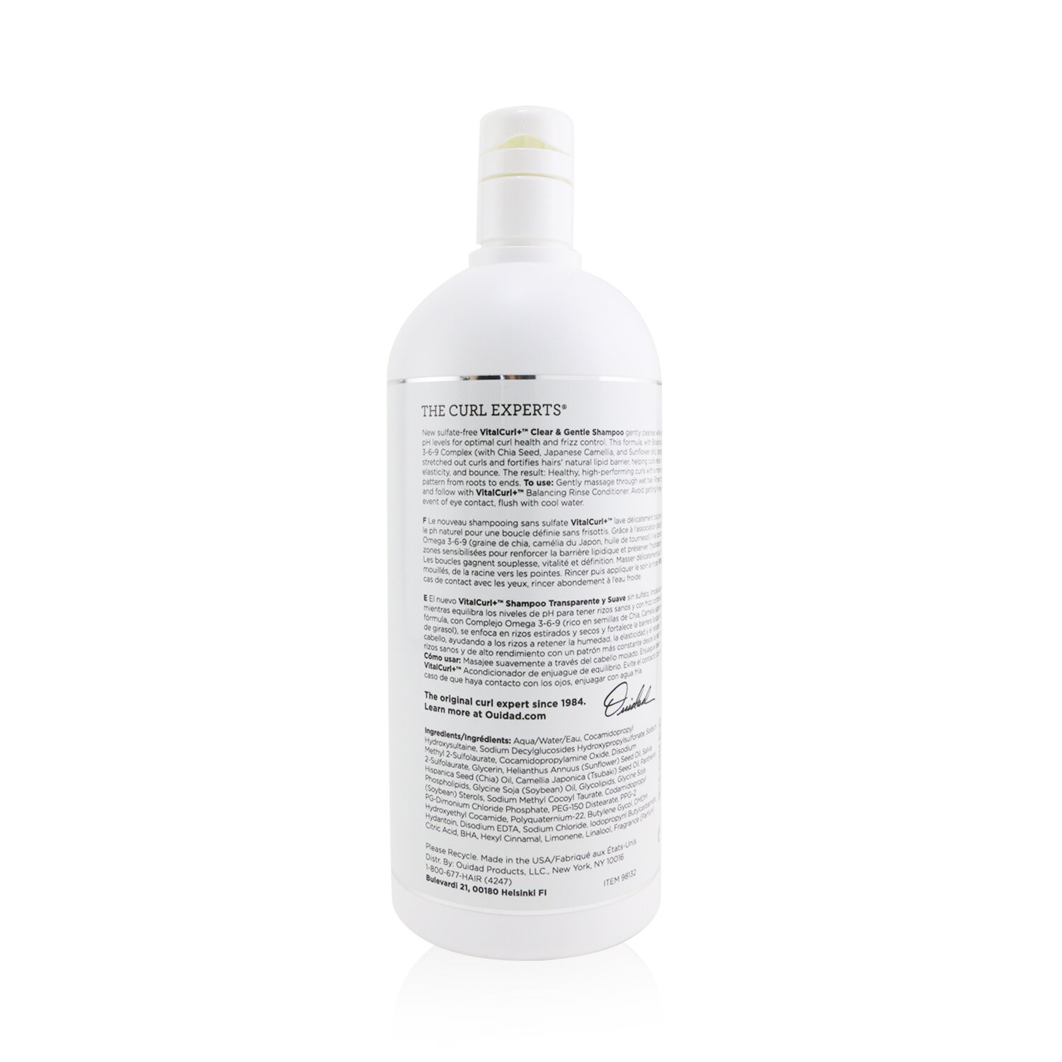 Ouidad VitalCurl+ Clear & Gentle Shampoo (Classic Curls) 1000ml/33.8oz