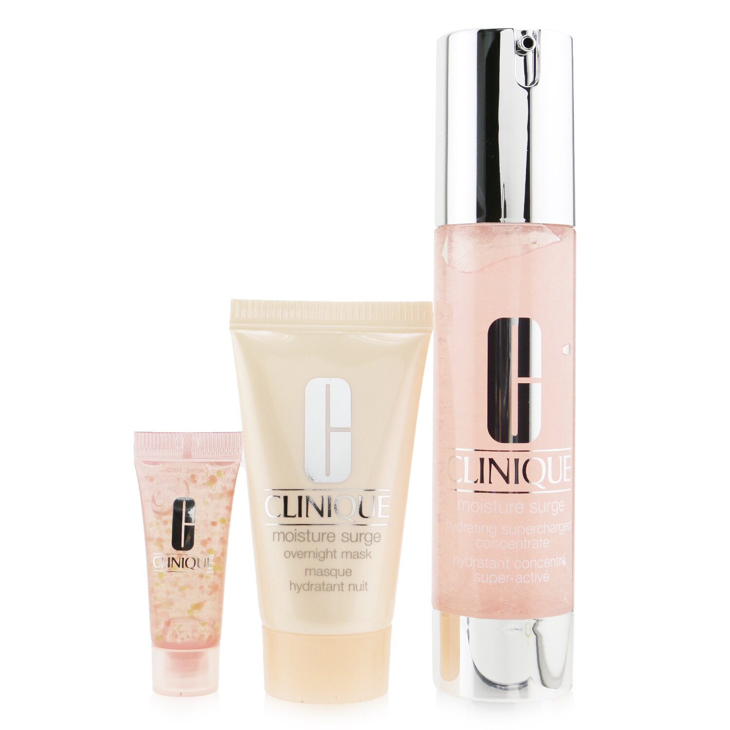 Clinique 倩碧 Skincare Specialists Supercharged Hydration Set: Moisture Surge Concentrate+ Overnight Mask+ Eye 96-Hr (Box Slightly Damaged) 3pcs