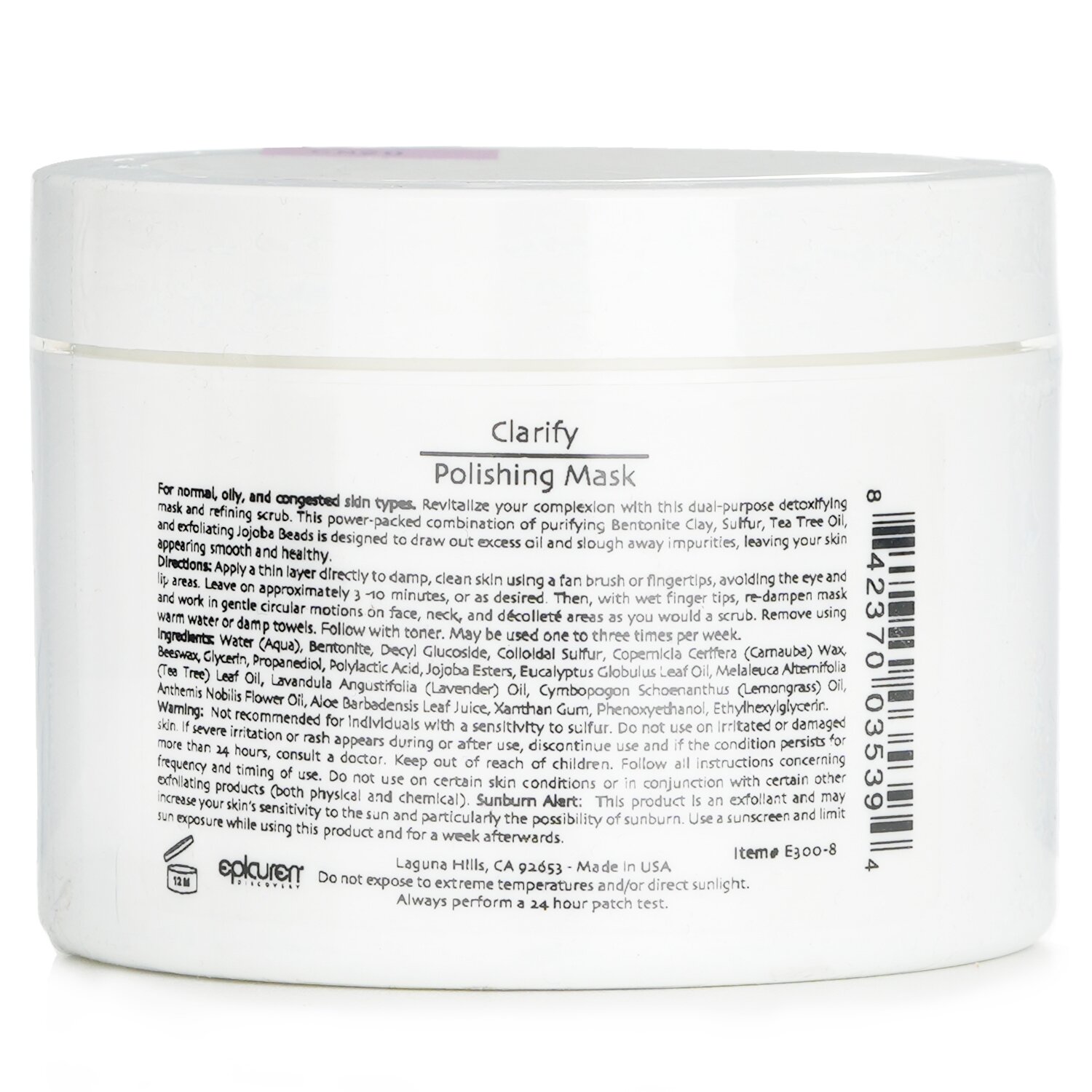 Epicuren Clarify Polishing Mask - For Normal, Oily & Congested Skin Types (Salon Size) 250ml/8oz