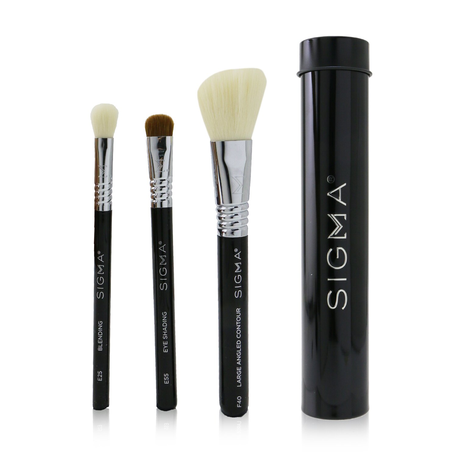 Sigma Beauty Essential Trio Brush Set 3pcs+1 Tin