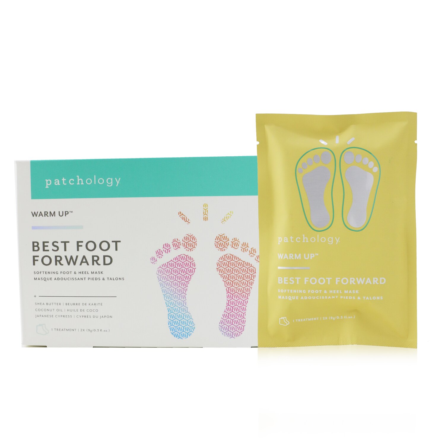 Patchology Warm Up Best Foot Forward - Softening Foot & Heel Mask (1 Treatment) 2x9g/0.3oz