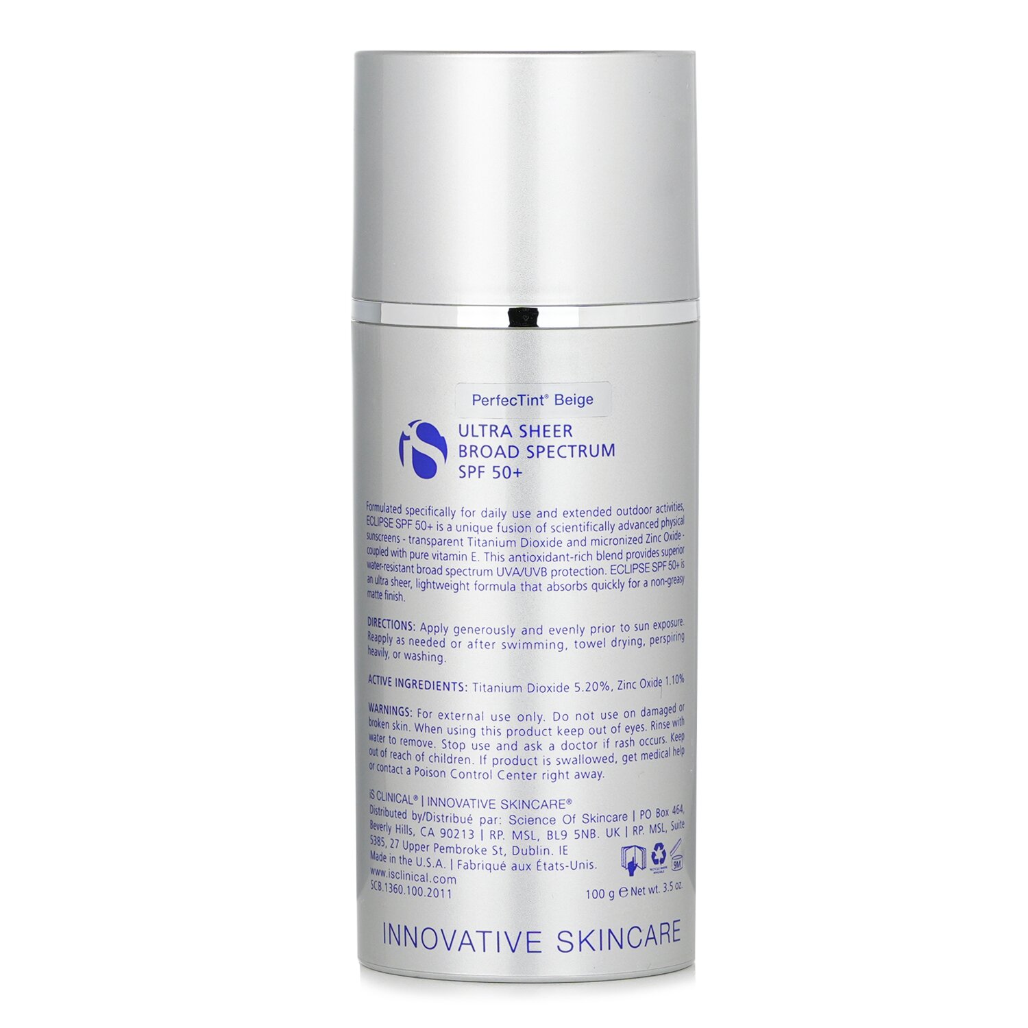 IS Clinical Eclipse SPF 50 Sunscreen Cream 100ml/3.3oz