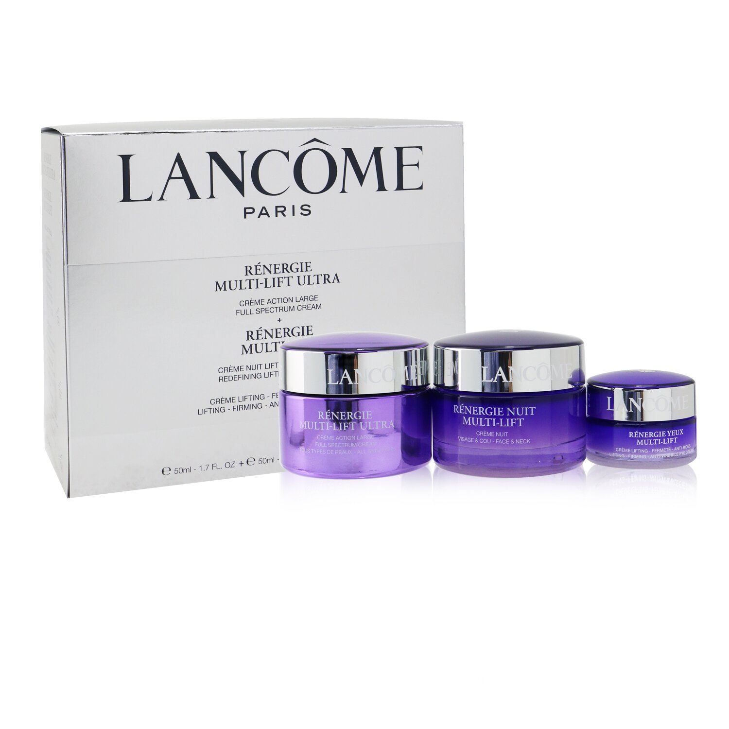 Lancome Renergie Multi-Lift Ultra Set: Full Spectrum Cream 50ml + Night Cream 50ml + Eye Cream 15ml 3pcs