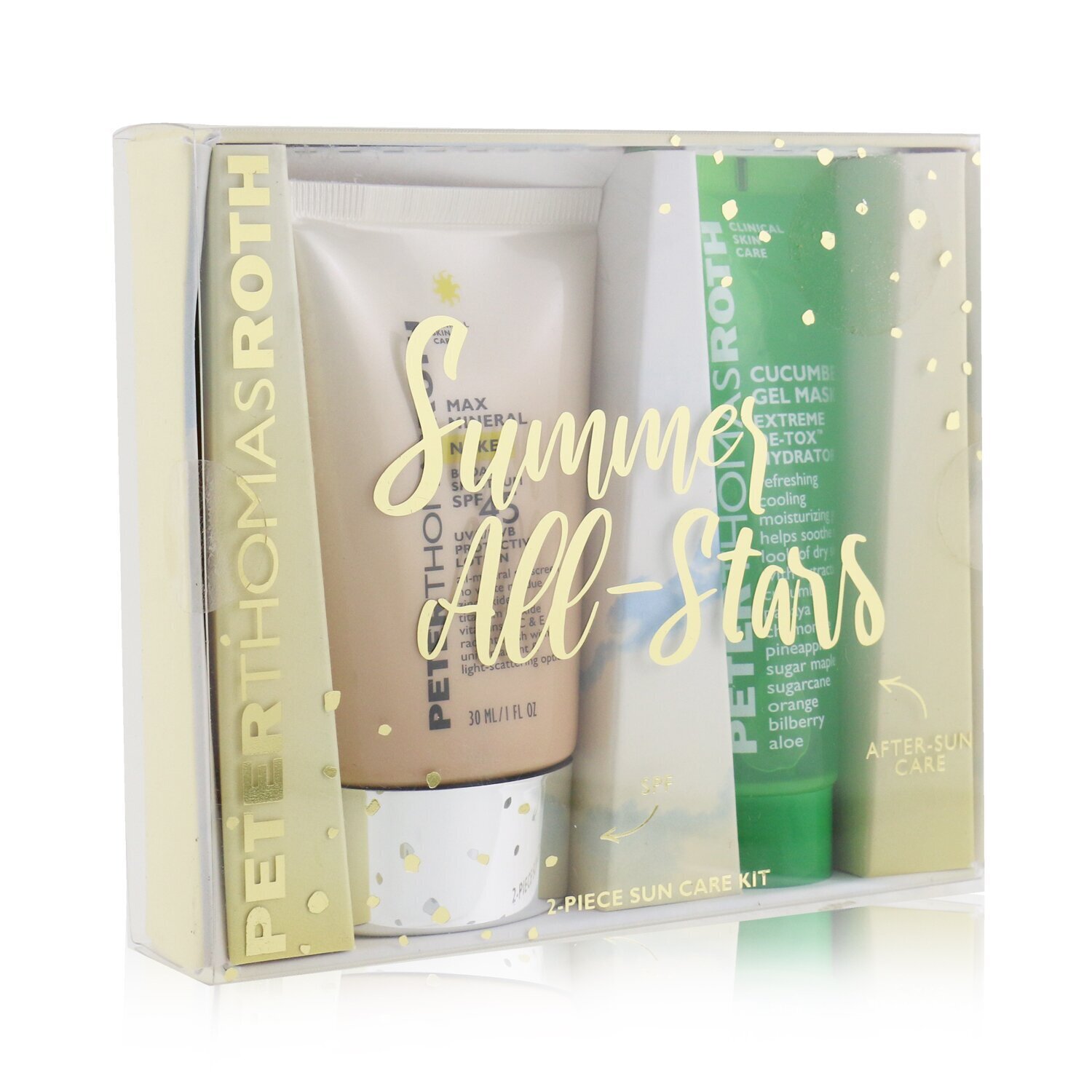 Peter Thomas Roth Summer All-Stars 2-Piece Sun Care Kit: Max Mineral Naked SPF 45 Protective Lotion 30ml + Cucumber Gel Mask 30ml (Exp. Date 02/2021) 2pcs