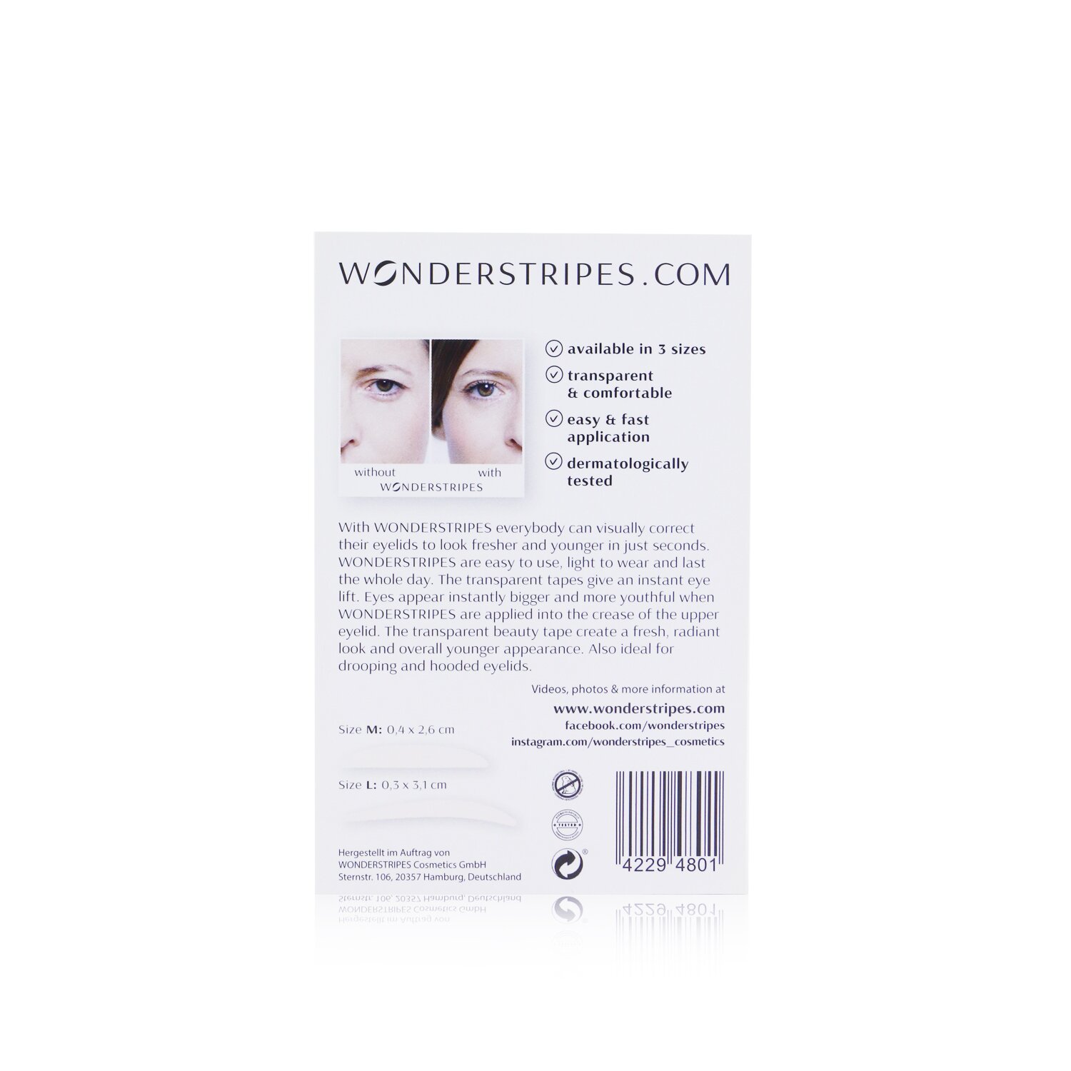 WONDERSTRIPES Wonderstripes The Instant Eye Lift Beauty Tapes (Medium + Large) 52tapes
