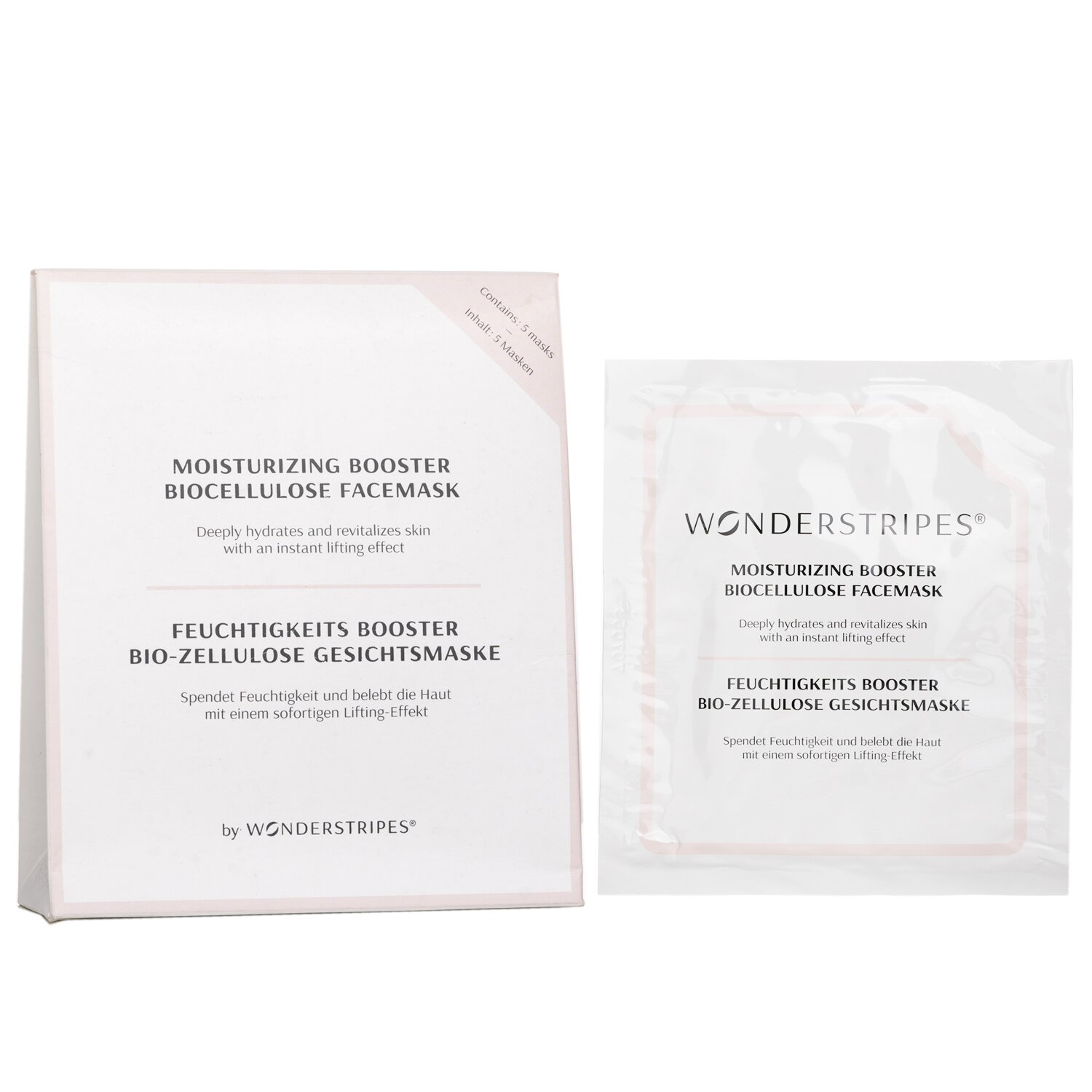 WONDERSTRIPES Moisturizing Booster Biocellulose Facemask 5pcs