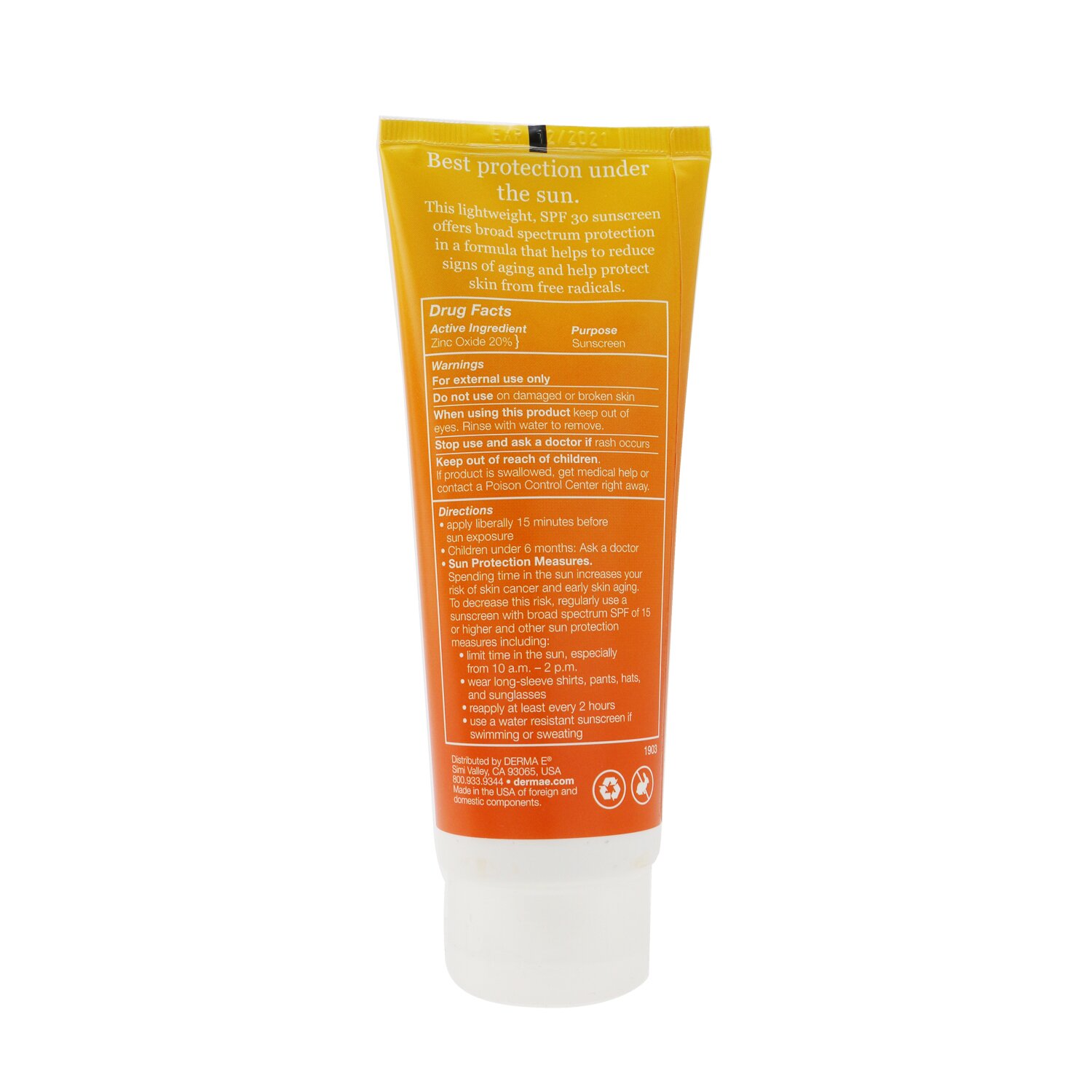 Derma E Sun Defense Mineral Sunscreen SPF 30 - Body 113g/4oz
