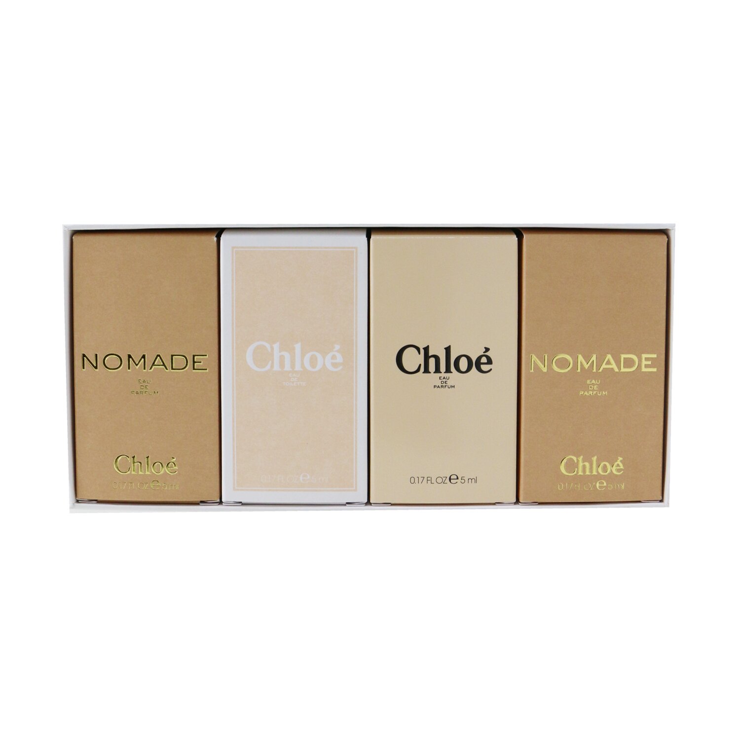 Chloe Miniature Coffret: 2x Nomade Eau De Parfum, Chloe Eau De Toilette, Chloe Eau De Parfum 4x5ml/0.17oz