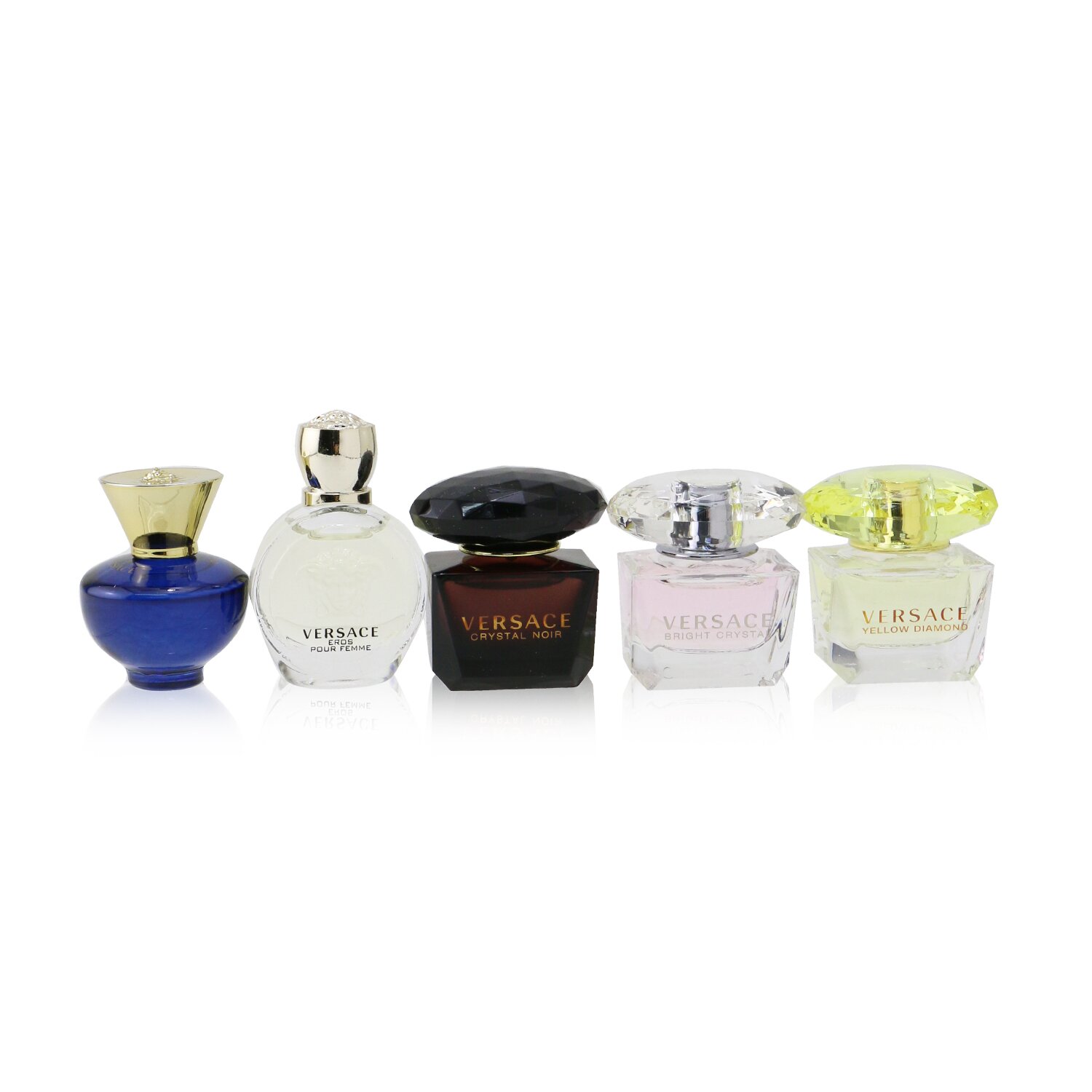 Versace Miniature Coffret: Dylan Blue EDP, Eros Pour Femme EDP, Yellow Diamond EDT, Bright Crystal EDT, Crystal Noir EDT 5x5ml/0.17oz