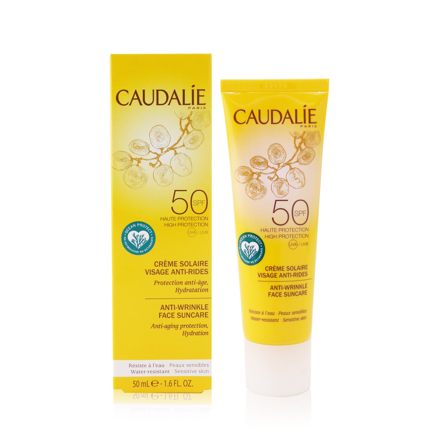 Caudalie Anti-Wrinkle Face Suncare SPF 50 - For Sensitive Skin (Exp. Date: 03/2021) 50ml/1.6oz