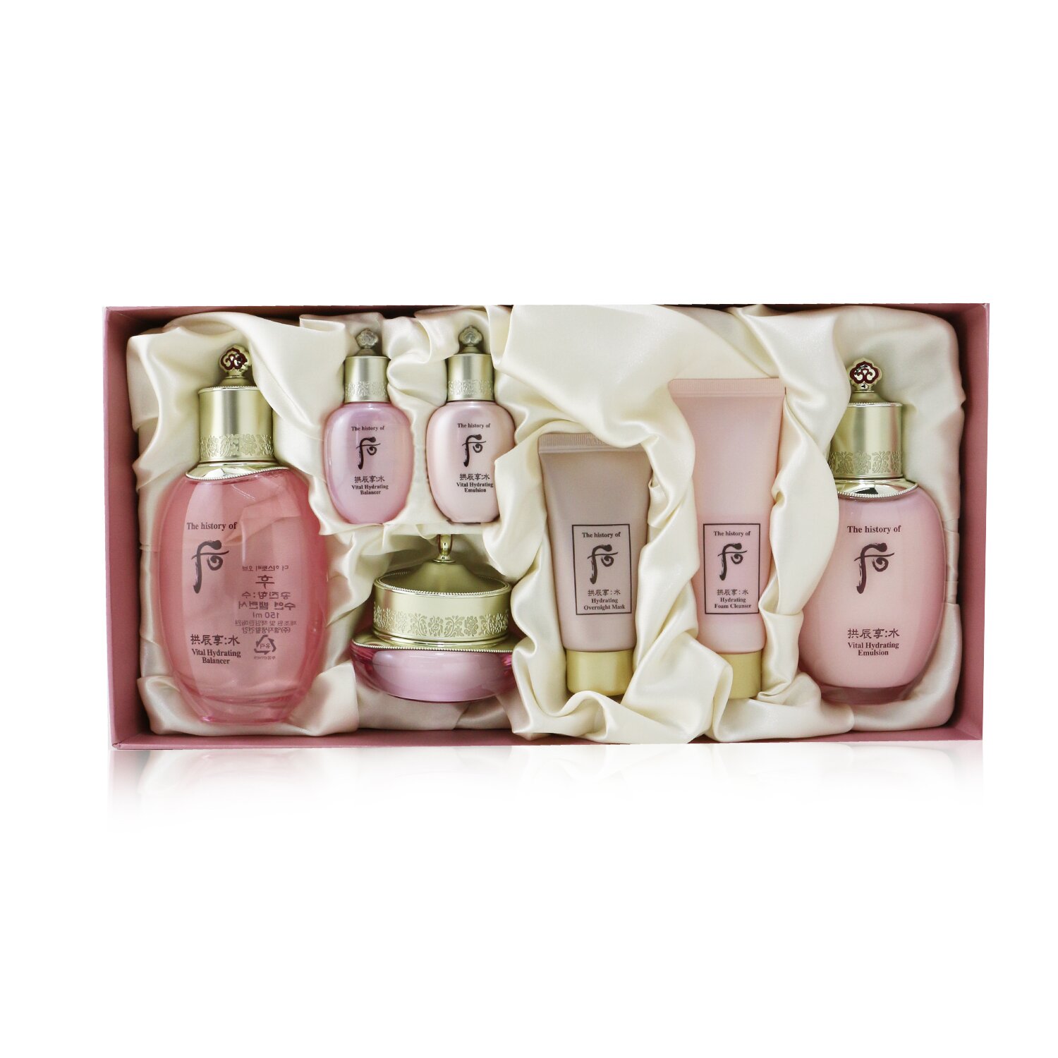 Whoo (The History Of Whoo) Gongjinhyang: Soo Vital Hydrating Set: Balancer (150ml +20ml) + Emulsion (110ml + 20ml) + Cream 20ml + Cleanser 40ml + Overnight Mask 30ml 7pcs