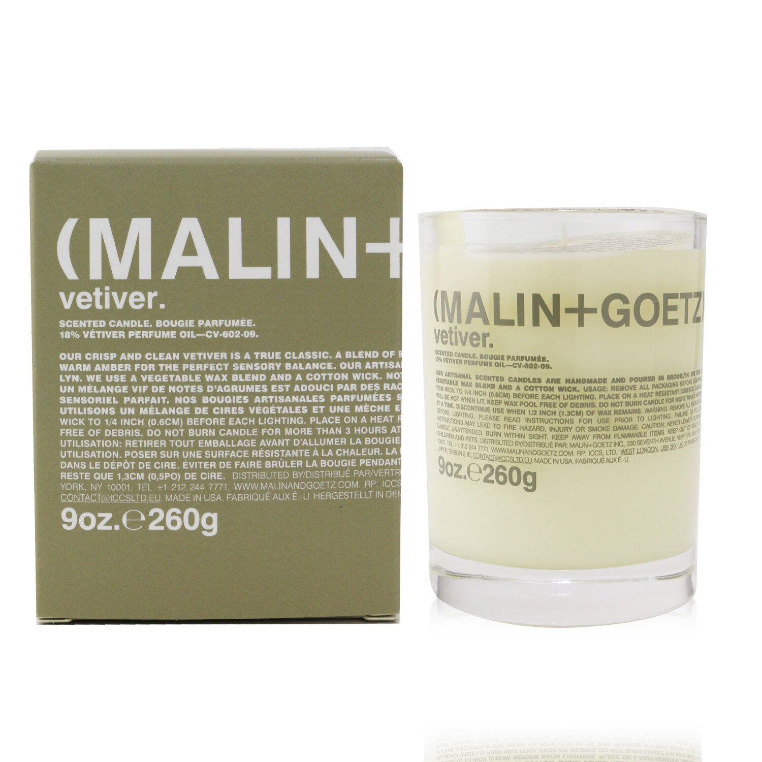 MALIN+GOETZ Ароматическая Свеча - Vetiver 260g/9oz