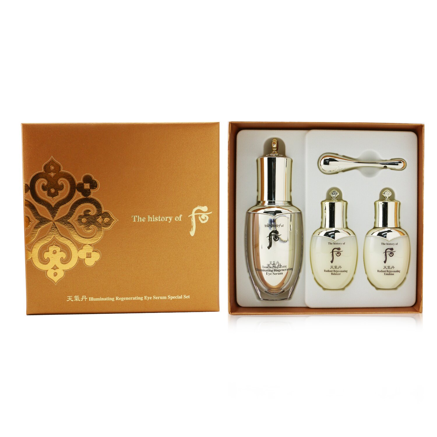 Whoo (The History Of Whoo) Cheongidan Illuminating Regenerating Eye Serum Special Set: Eye Serum 25ml + Balancer 25ml + Emulsion 25ml + Eye Massager 4pcs