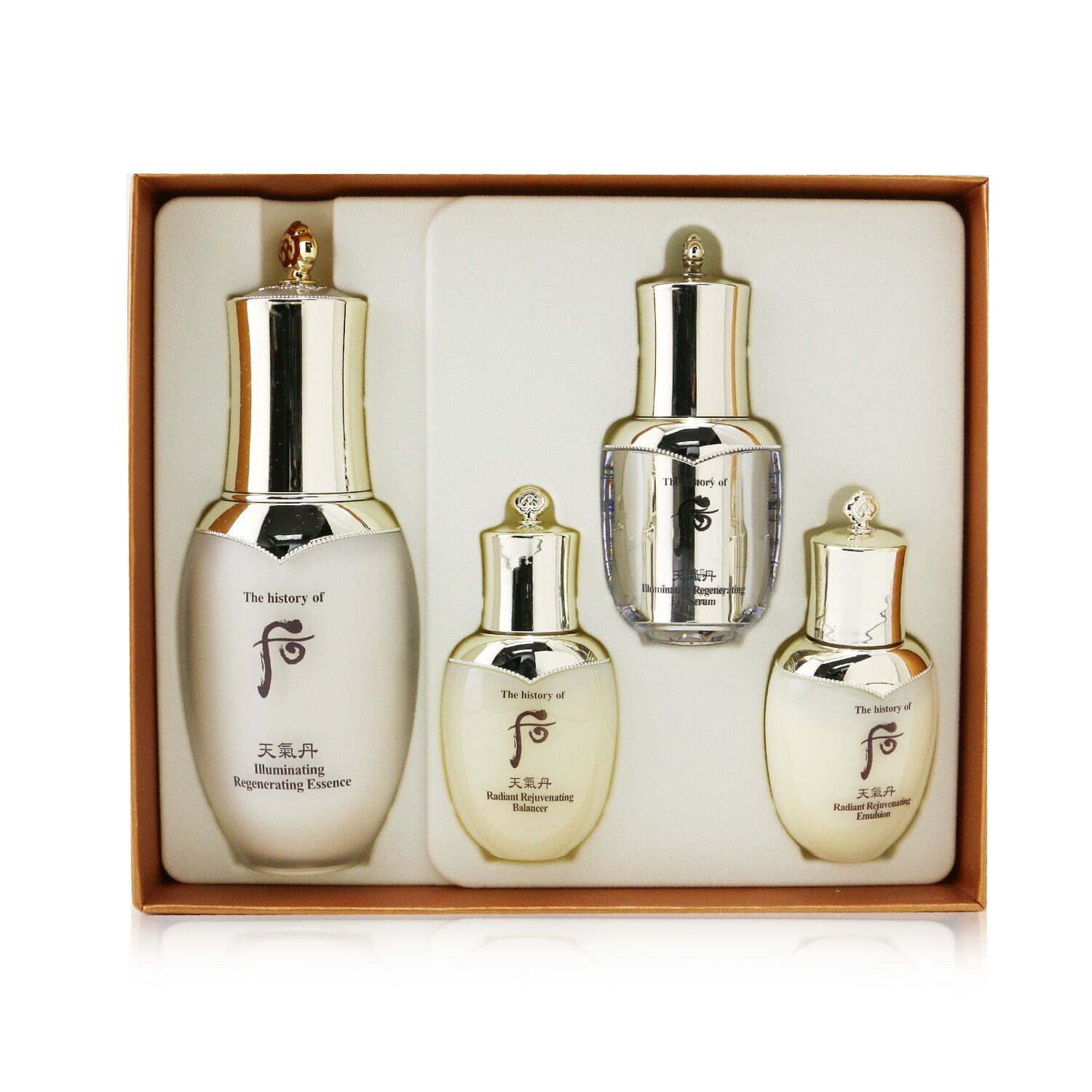 Whoo (The History Of Whoo) Cheongidan Iilluminating Regenerating Essence Special Set: Essence 50ml + Balancer 25ml + Emulsion 25ml + Eye Serum 8ml 4pcs
