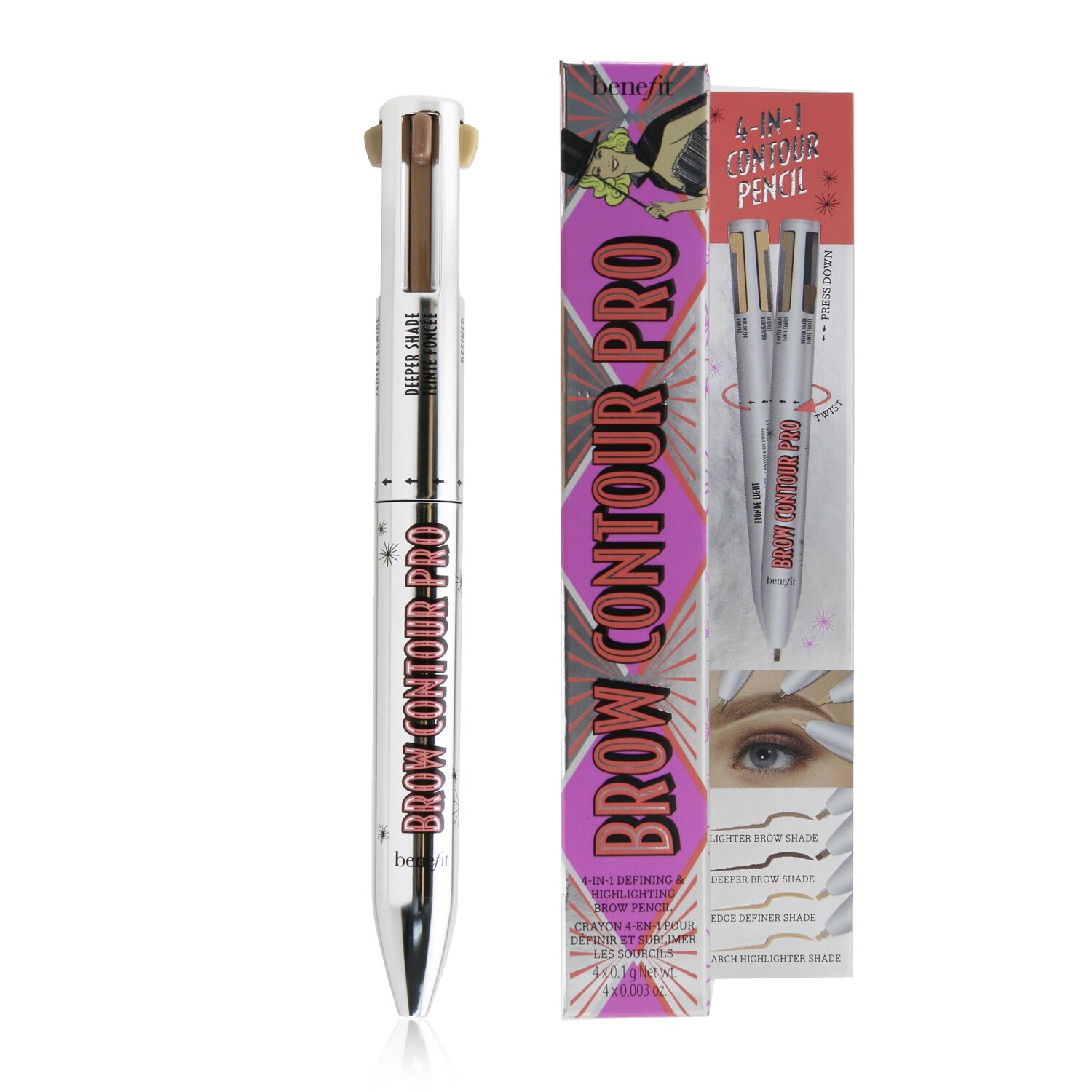Benefit Brow Contour Pro 4 In 1 Defining & Highlighting Brow Pencil 4x0.1g/0.003oz