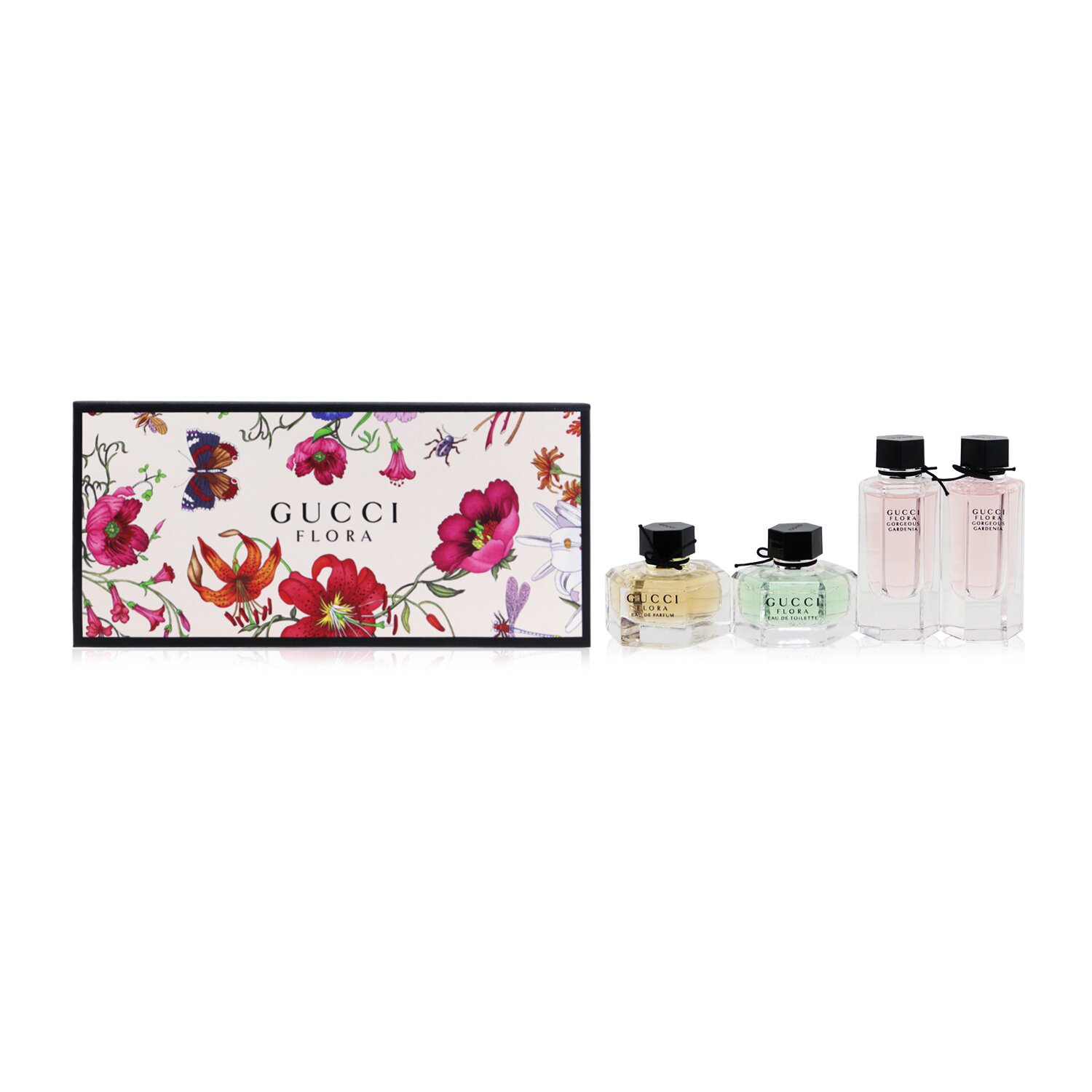 Gucci Flora Miniature Coffret: Flora Eau De Parfum + Flora Eau De Toilette + 2x Flora Gorgeous Gardenia Eau De Toilette 4x5ml/0.16oz