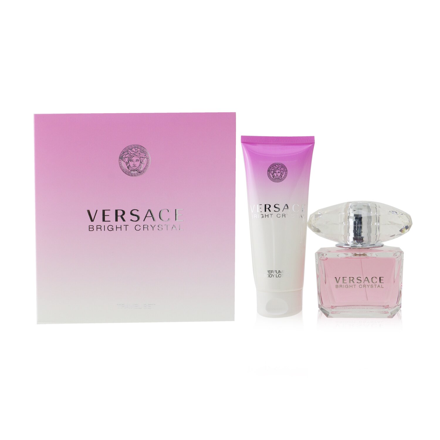 Versace Bright Crystal Coffret: Eau De Toilette Spray 90ml/3oz + Loción Corporal Perfumada 100ml/3.4oz 2pcs