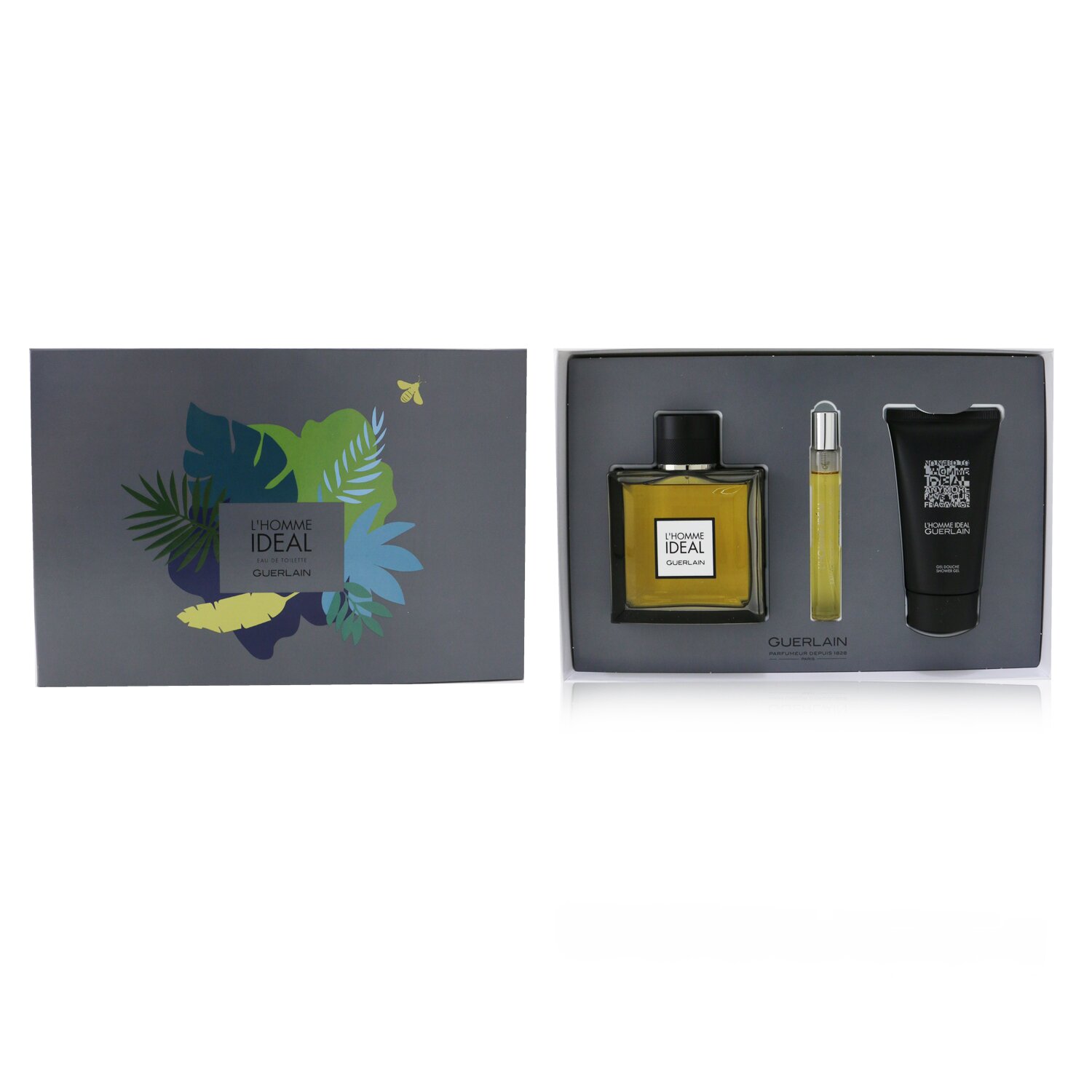 Guerlain L'Homme Ideal Coffret: Eau De Toilette Spray 100ml/3.3oz + Eau De Toilette Spray 10ml/0.3oz + Shower Gel 75ml/2.5oz 3pcs