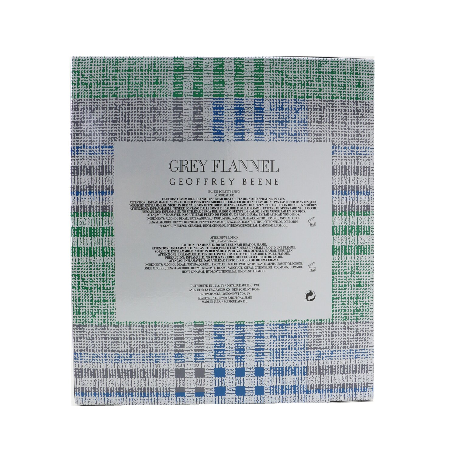 Geoffrey Beene Grey Flannel Coffret: Eau De Toilette Spray 120ml/4oz + After Shave Lotion 120ml/4oz (Green Box) 2pcs