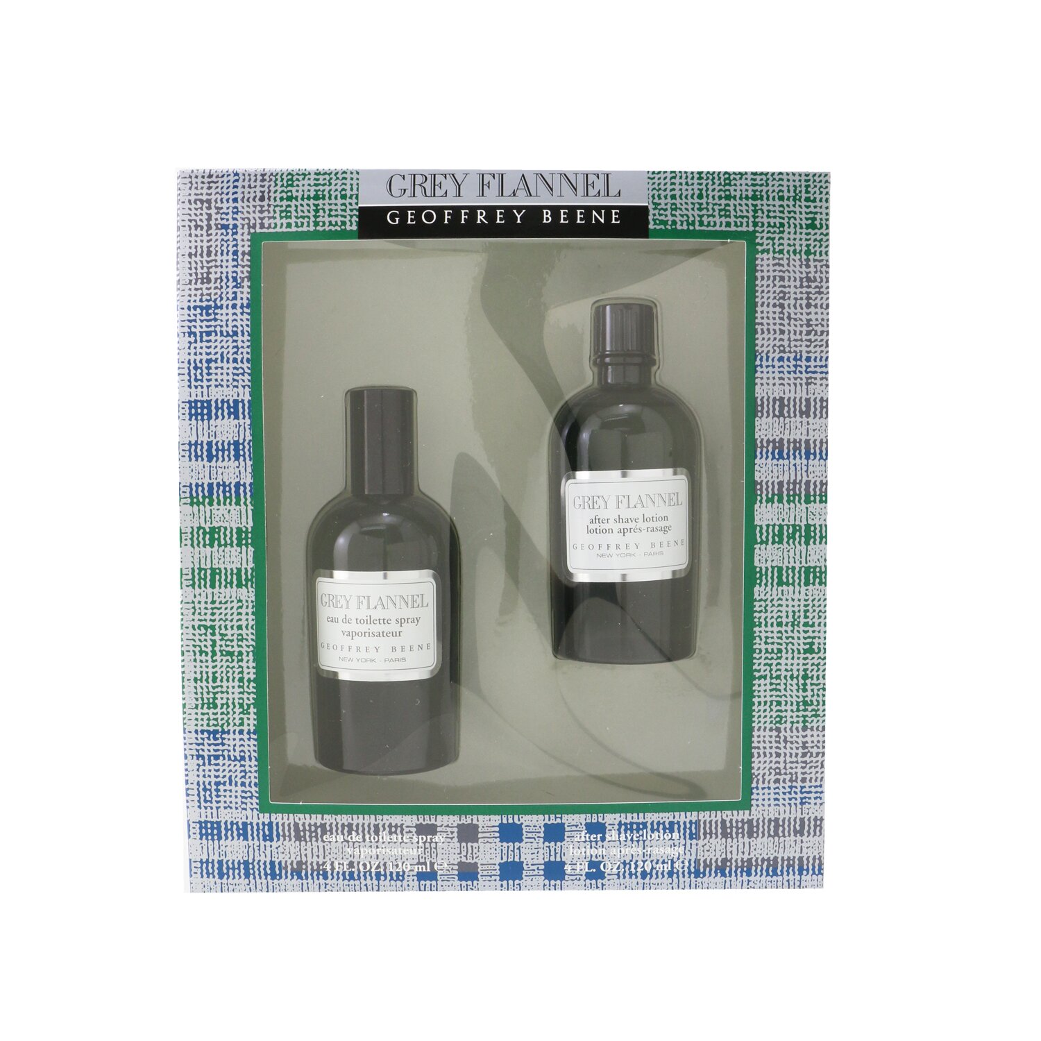 Geoffrey Beene Grey Flannel Coffret: Eau De Toilette Spray 120ml/4oz + After Shave Lotion 120ml/4oz (Green Box) 2pcs