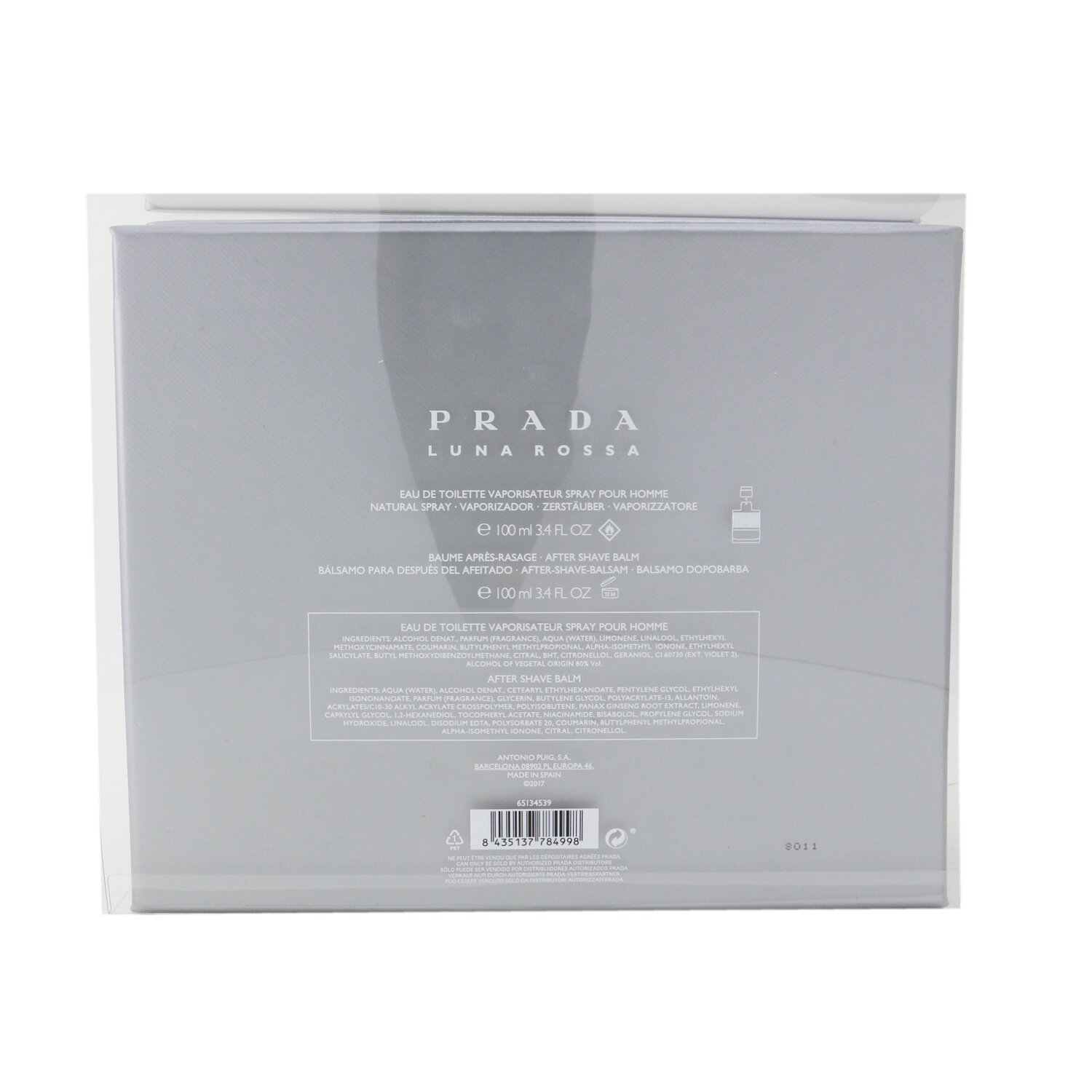 Prada Luna Rossa Coffret: Eau De Toilette Spray 100ml/3.4oz + After Shave Balm 100ml/3.4oz 2pcs