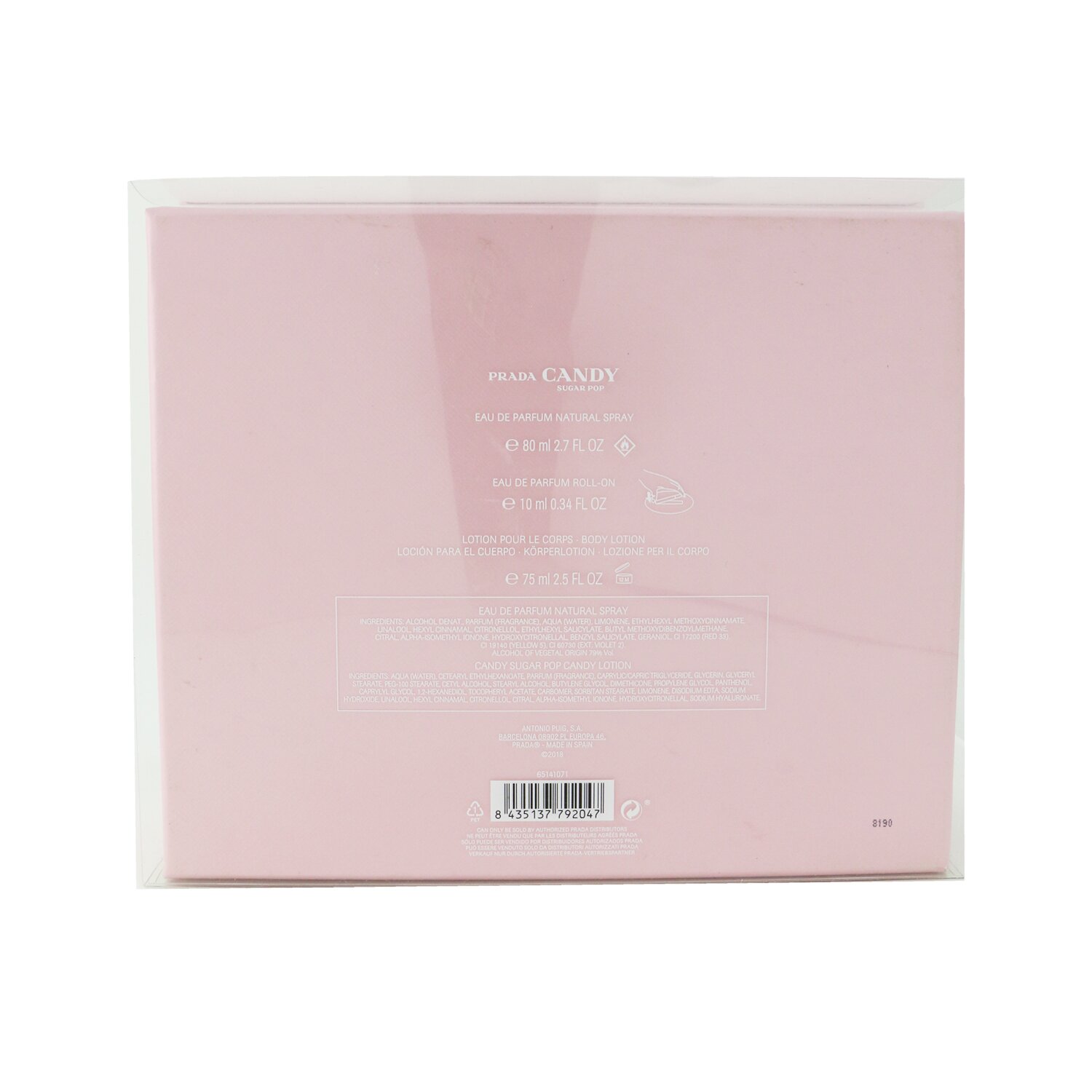 Prada Candy Sugar Pop Coffret: Eau De Parfum Spray 80ml/2.7oz + Body Lotion 75ml/2.5oz + Roll-On 10ml/0.34oz 3pcs