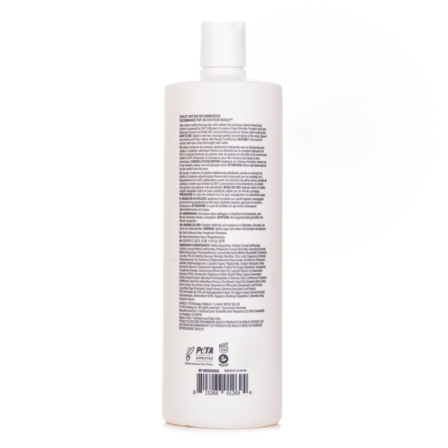 Bosley BosleyMD BosRevive Non Color-Treated Hair Nourishing Shampoo 1000ml/33.8oz