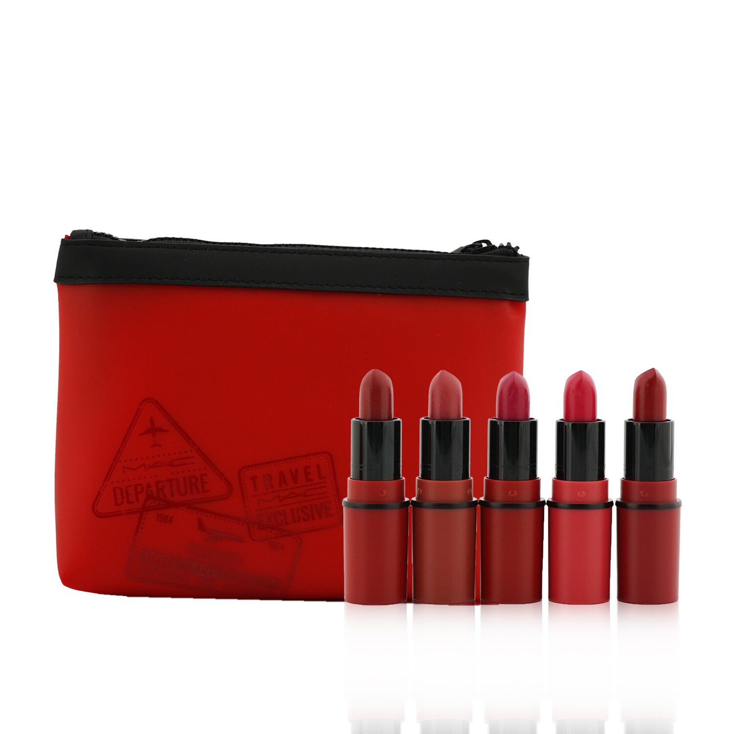 MAC Travel Exclusive Mini Lipsticks Set (5x Mini Lipstick + 1 Bag) 5pcs+1Bag