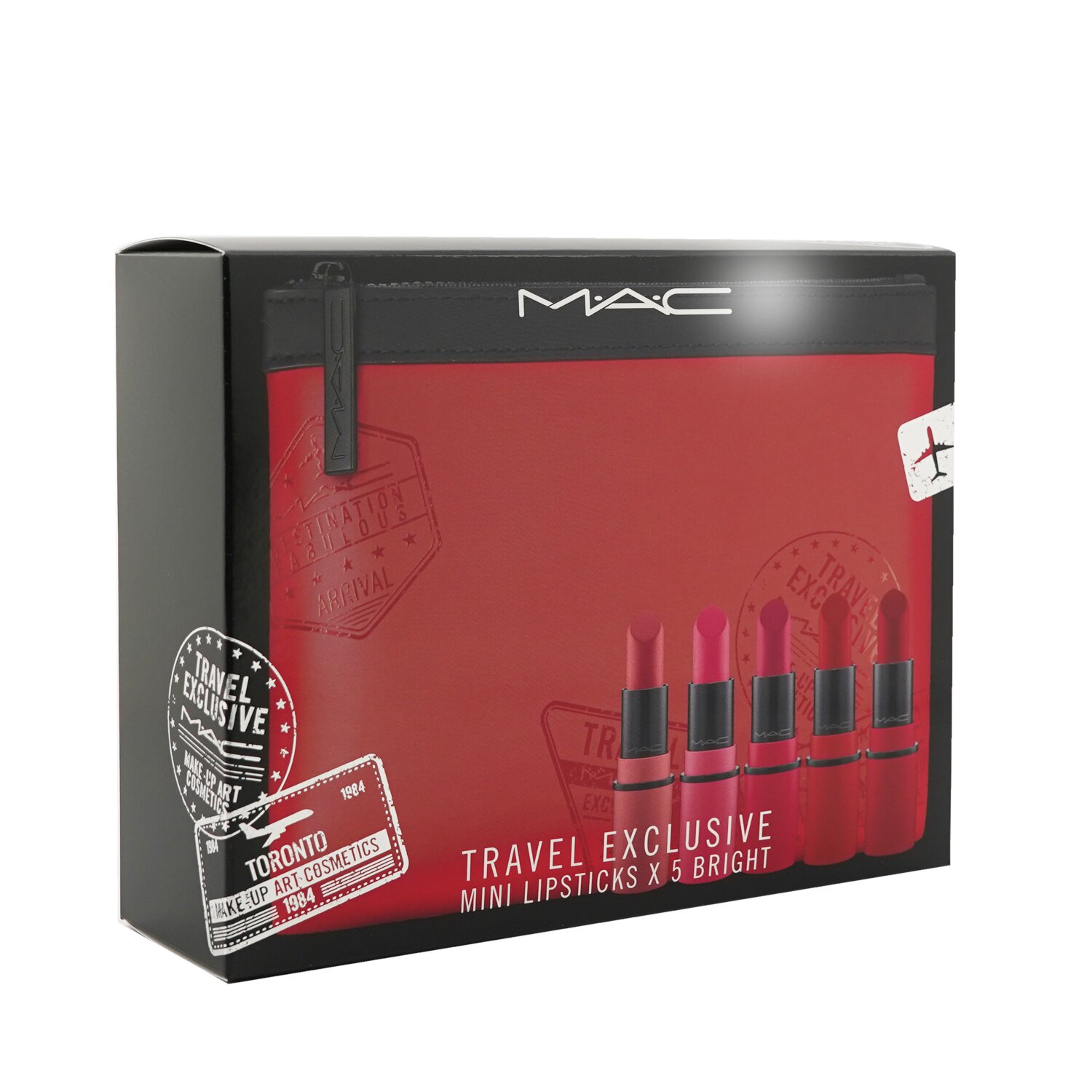 MAC Travel Exclusive Mini Lipsticks Set (5x Mini Lipstick + 1 Bag) 5pcs+1Bag