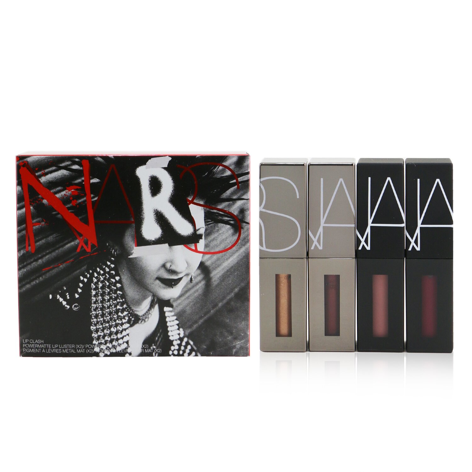 NARS Powermatte Lip Clash Coffert (2x Lip Pigment, 2x Lip Luster) 4pcs