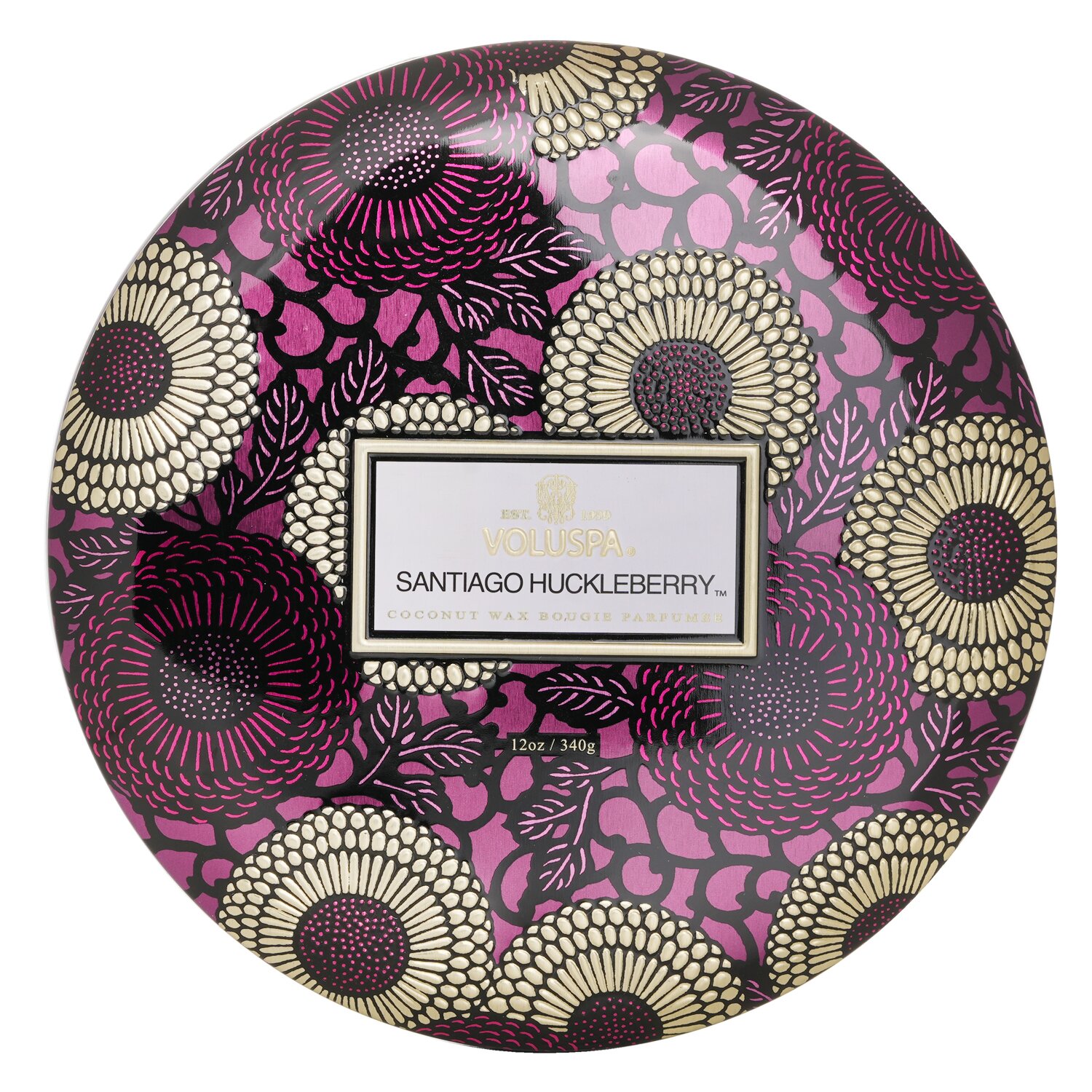 Voluspa 3 Wick Decorative Tin Candle - Santiago Huckleberry 340g/12oz