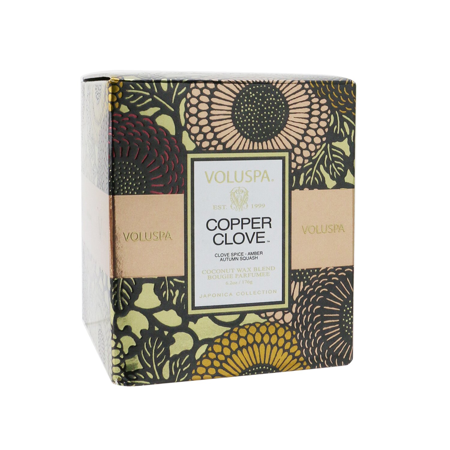 Voluspa شمع بحواف صدفية - Copper Clove 176g/6.2oz