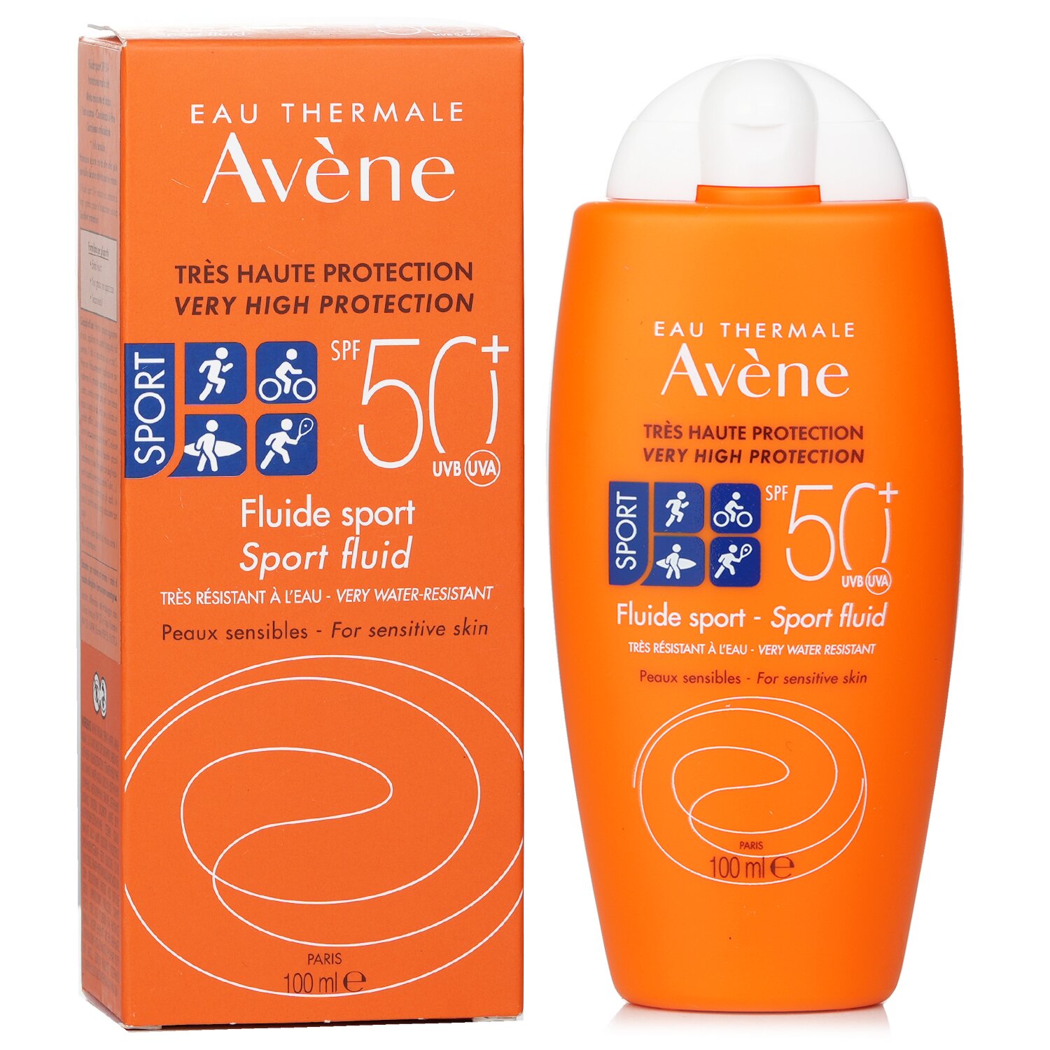 Avene Sport Fluid SPF 50+ (Face & Body) - For Sensitive Skin 100ml/3.4oz