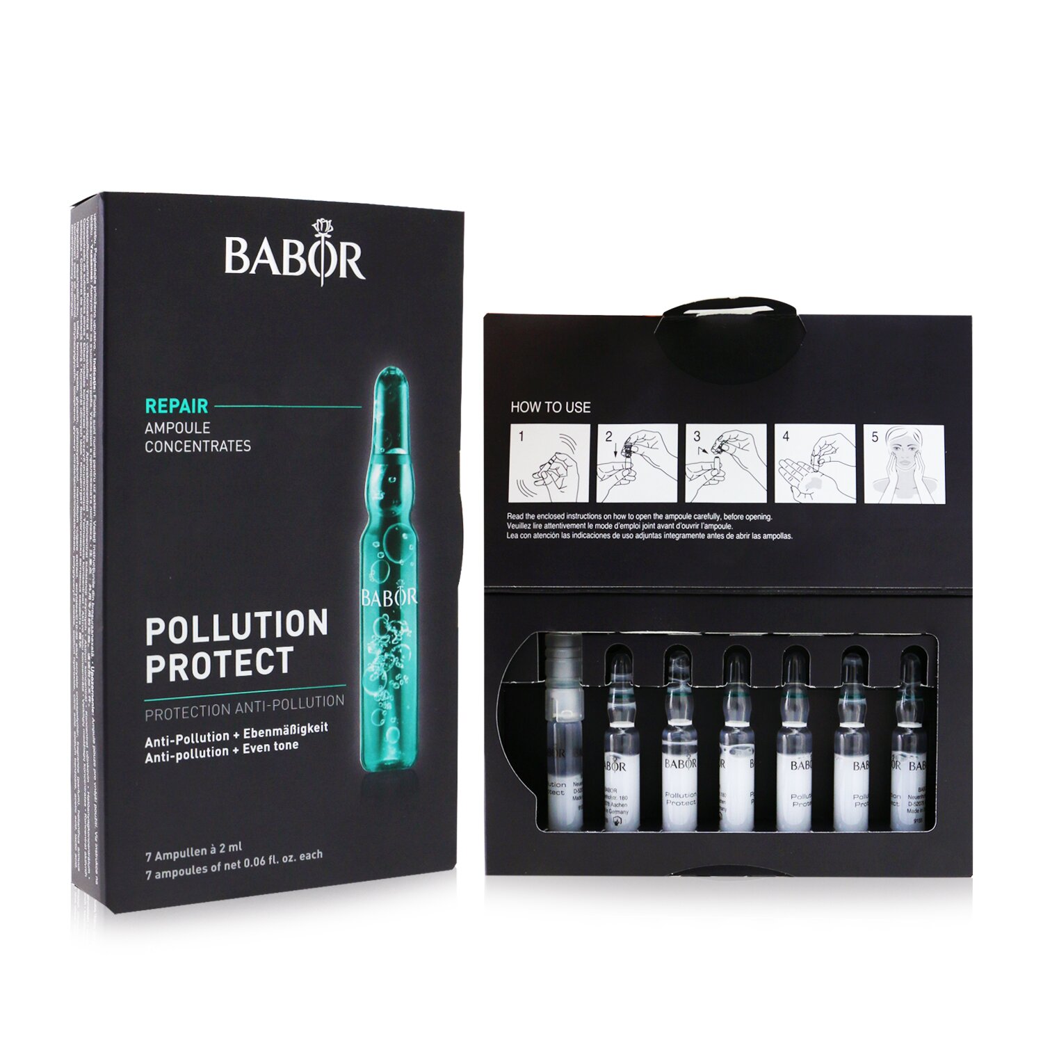 Babor Ampoule Concentrates Repair Pollution Protect (Anti-Pollution + Even Tone) 7x2ml/0.06oz