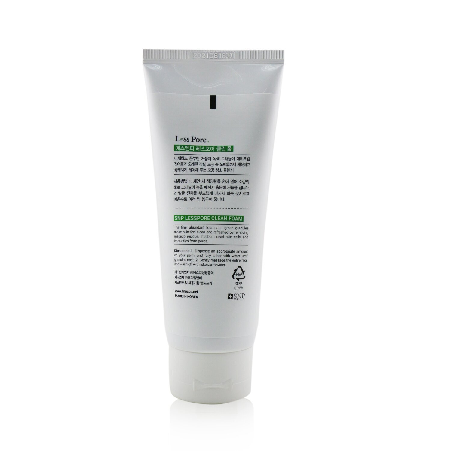 SNP SNP Less Pore Clean Foam (Exp. Date 06/2021) 150ml/5.07oz
