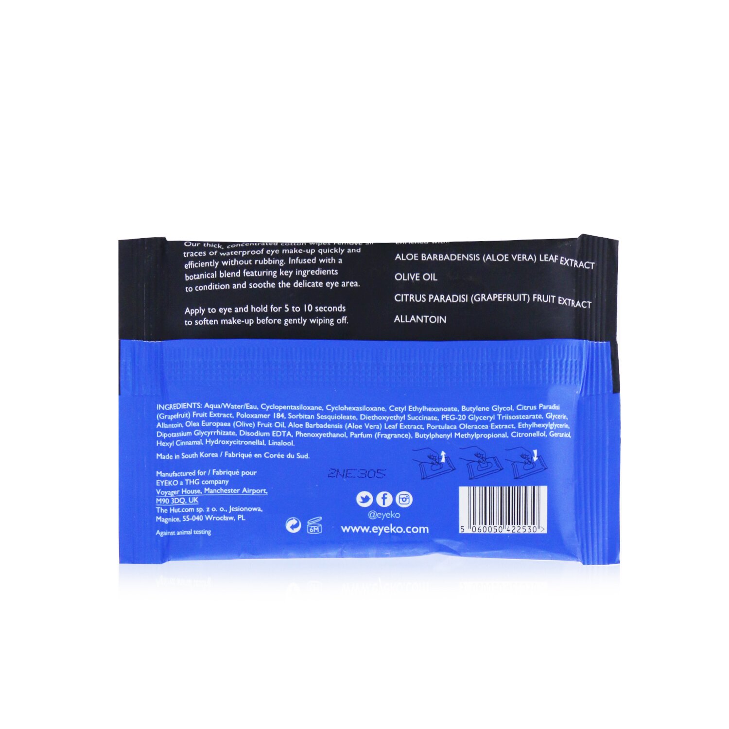 Eyeko Mascara Off Eye Makeup Remover Wipes 10wipes