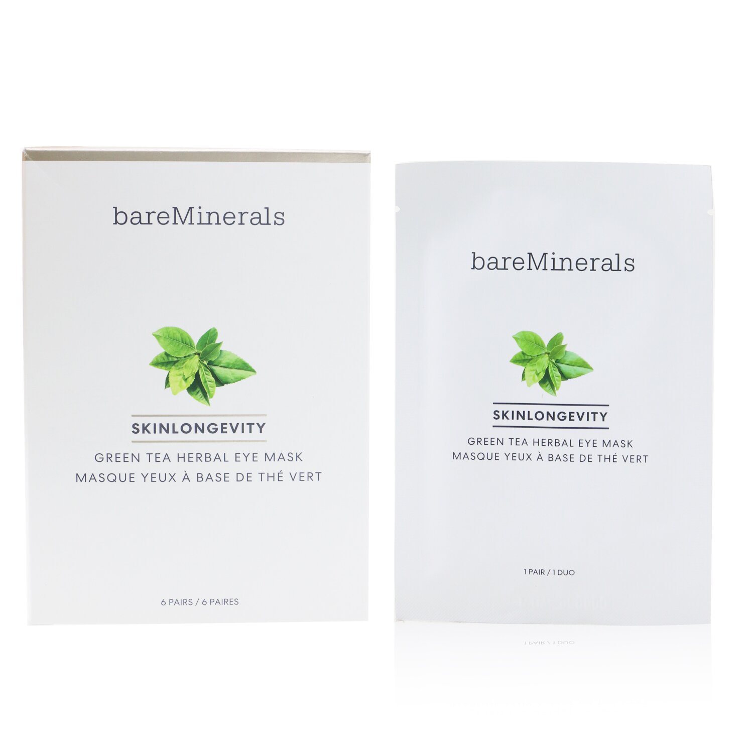 BareMinerals Skinlongevity Green Tea Herbal Eye Mask 6pairs