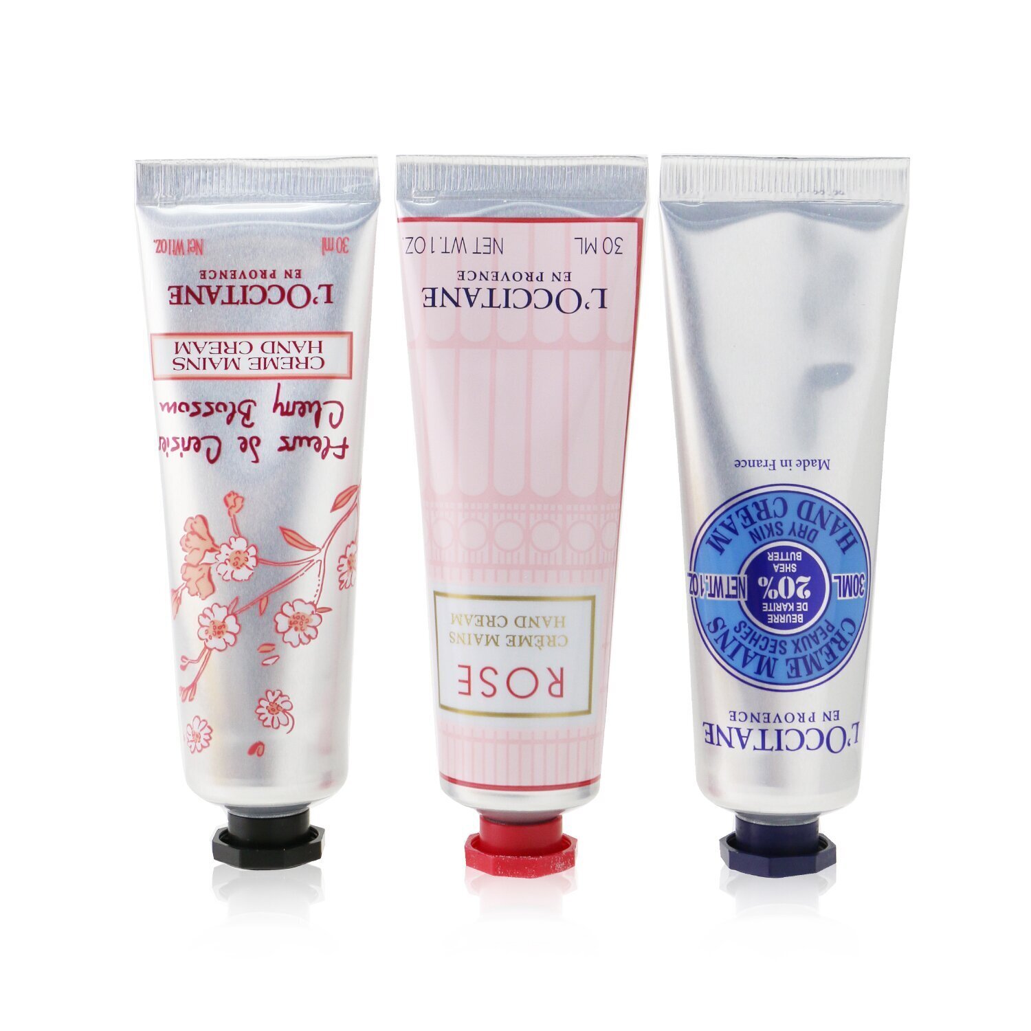 L'Occitane Lovelier Hands Set: 2xRose Hand Cream 30ml+2x Shea Butter Hand Cream 3ml+2x Cherry Blossom Hand Cream 30ml 6x30ml/1oz