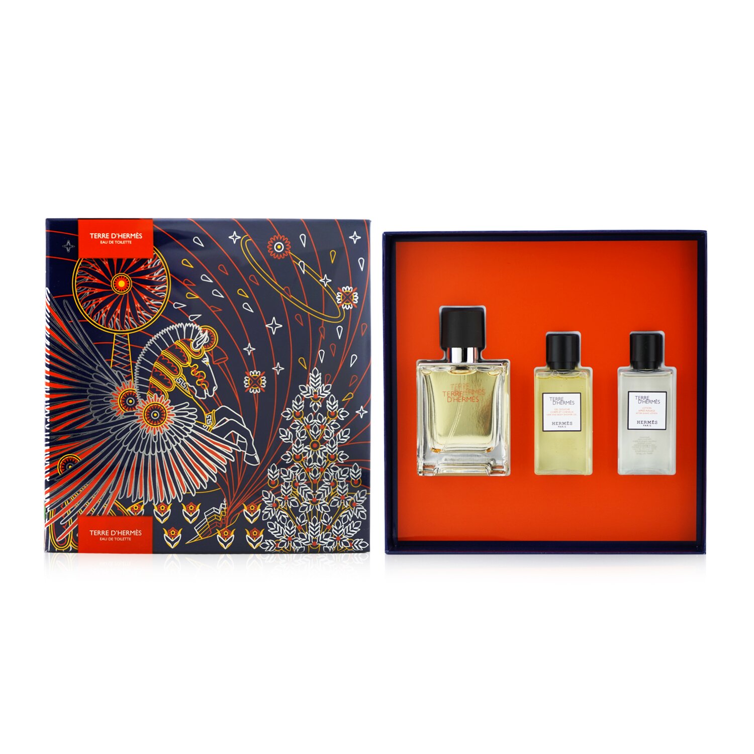 Hermes Terre D'Hermes Набор: Туалетная Вода Спрей 50мл/1.6унц + Гель для Душа для Тела и Волос 40мл/1.35унц + Лосьон после Бритья 40мл/1.35унц 3pcs