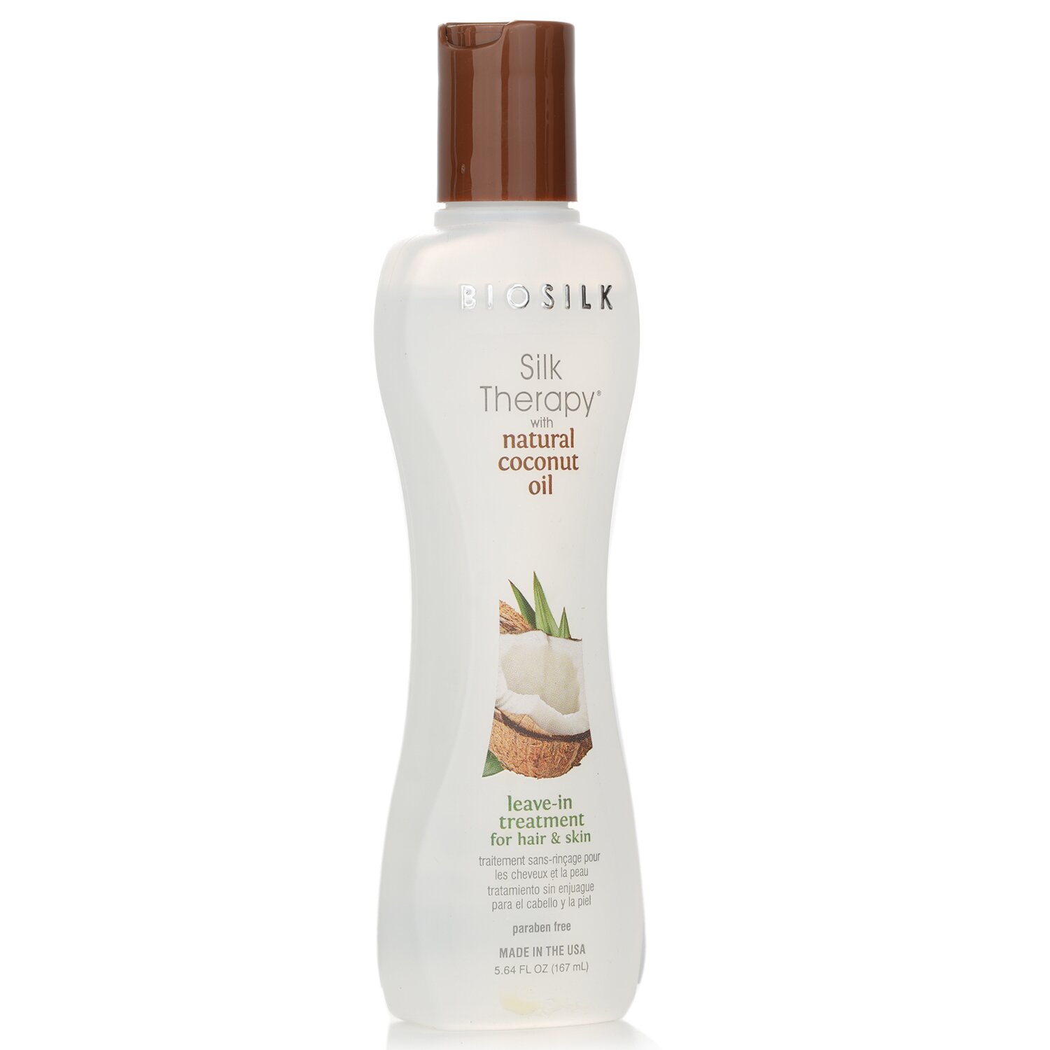 BioSilk Silk Therapy with Coconut Oil Tratamiento Sin Enjuague (Para Cabello & Piel) 167ml/5.64oz