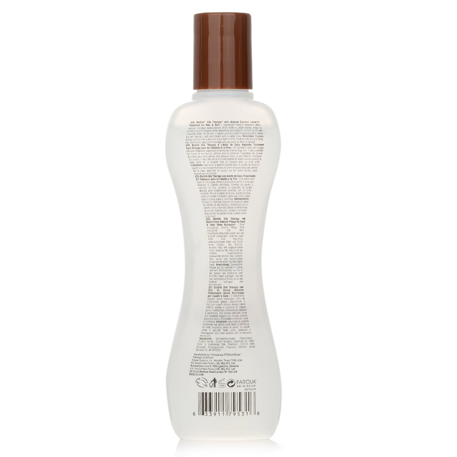 BioSilk Silk Therapy with Coconut Oil Tratamiento Sin Enjuague (Para Cabello & Piel) 167ml/5.64oz