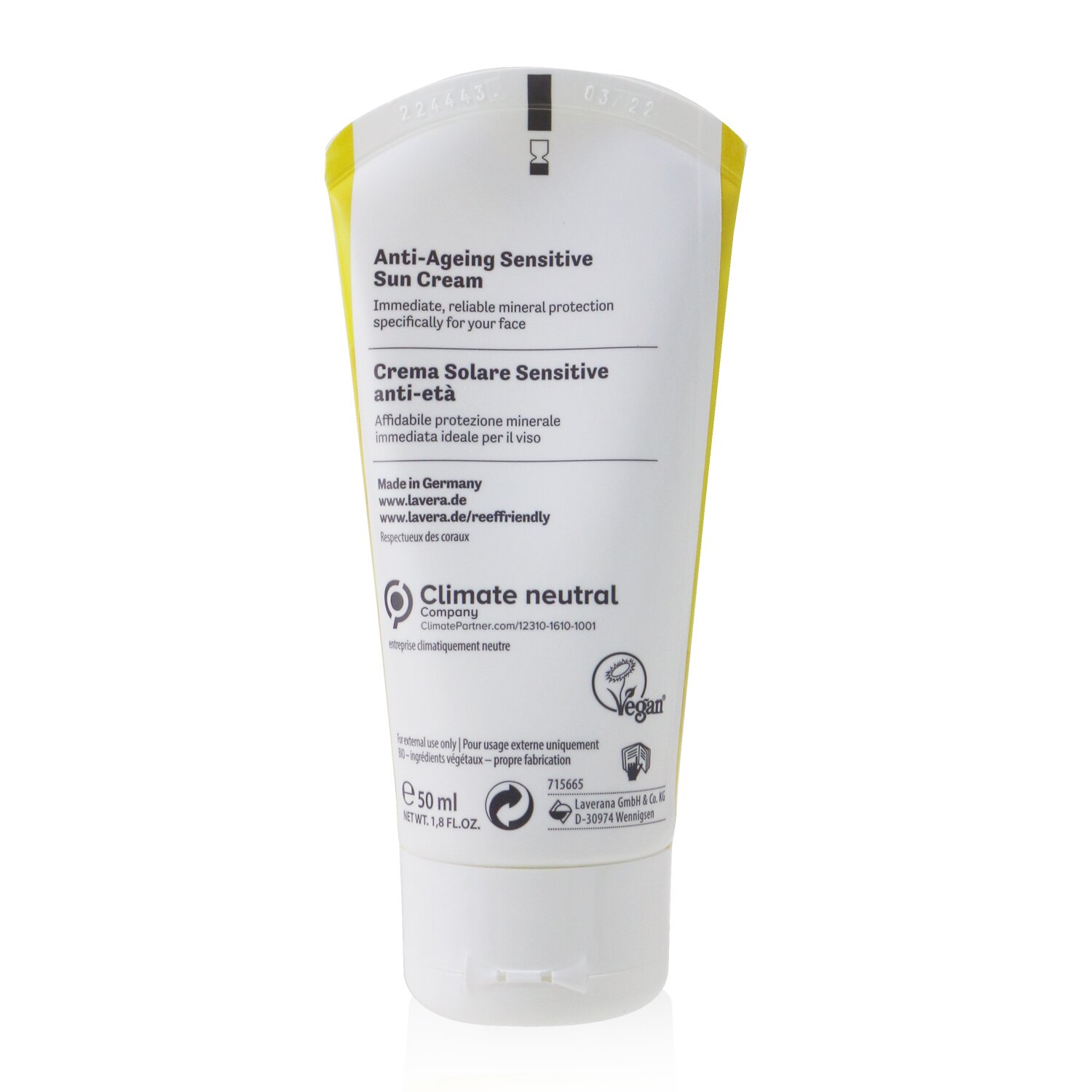 Lavera Sensitive Sun Cream SPF 30 - Anti-Ageing 50ml/1.8oz