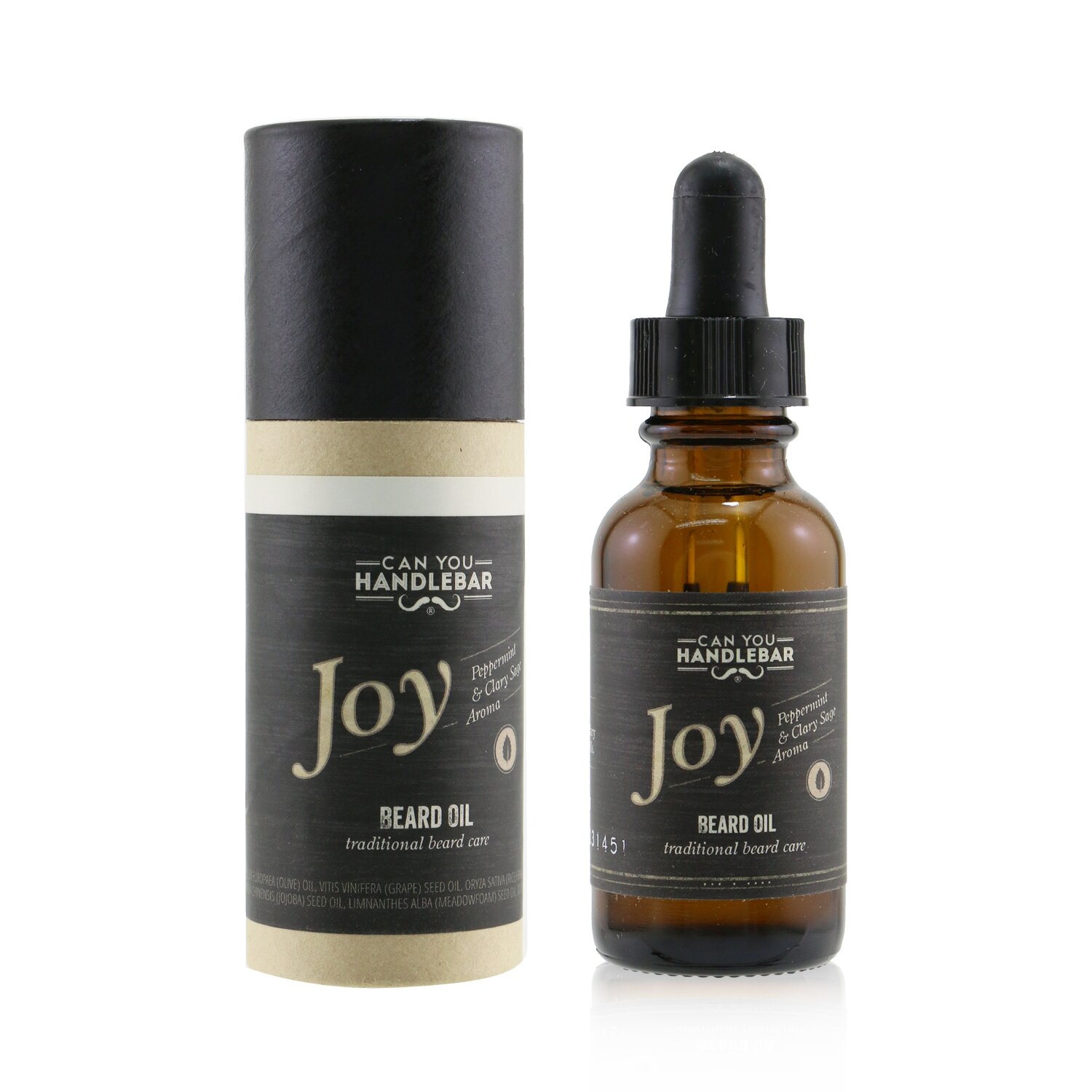 Can You Handlebar Beard Oil - Joy (Peppermint & Clary Sage Aroma) 30ml/1oz