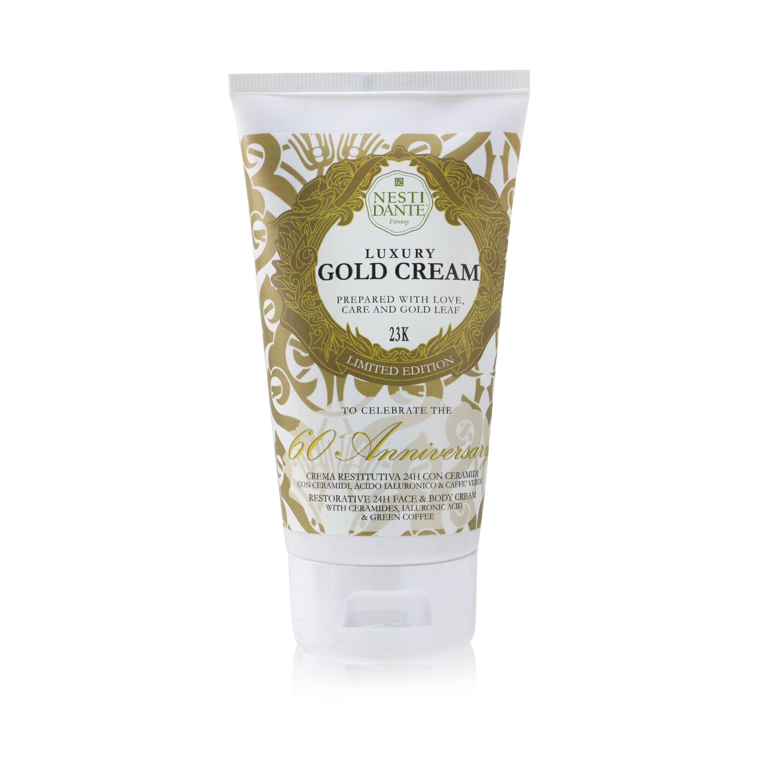 Nesti Dante Luxury Gold Cream With Gold Leaf (Limited Edition) - Restorative 24H Face & Body Cream 150ml/5oz