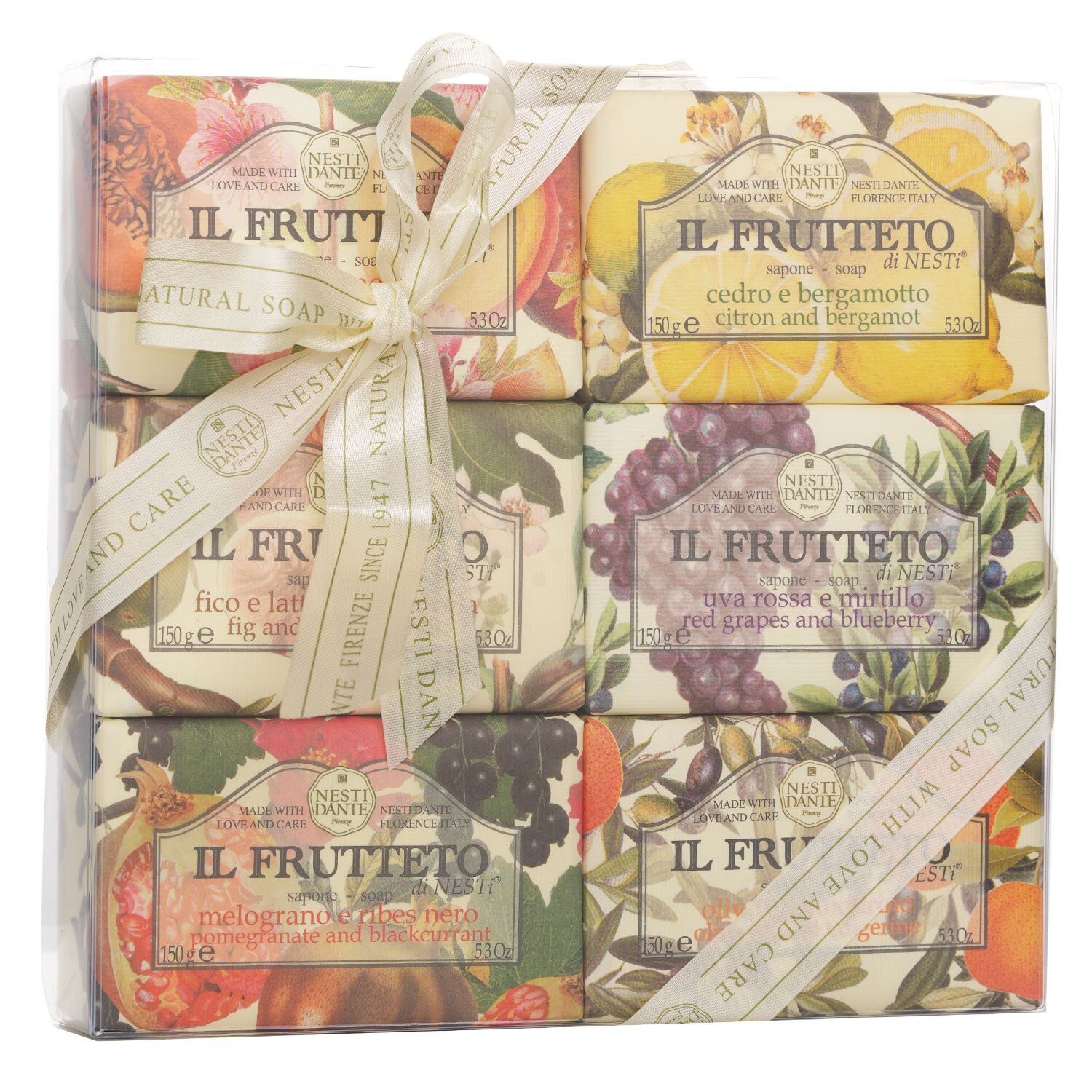 Nesti Dante Il Frutteto Soap Gift Set (#Peach & Melon, #Citron & Bergamot, #Fig & Almond Milk, #Red Grapes & Blueberry, #Pomegranate & Blackcurrant, #Olive Oil & Tangerine) 6x150g/5.3oz
