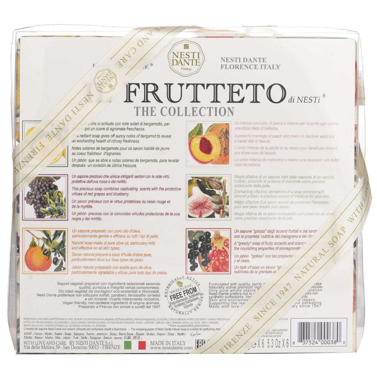 Nesti Dante Il Frutteto Soap Gift Set (#Peach & Melon, #Citron & Bergamot, #Fig & Almond Milk, #Red Grapes & Blueberry, #Pomegranate & Blackcurrant, #Olive Oil & Tangerine) 6x150g/5.3oz