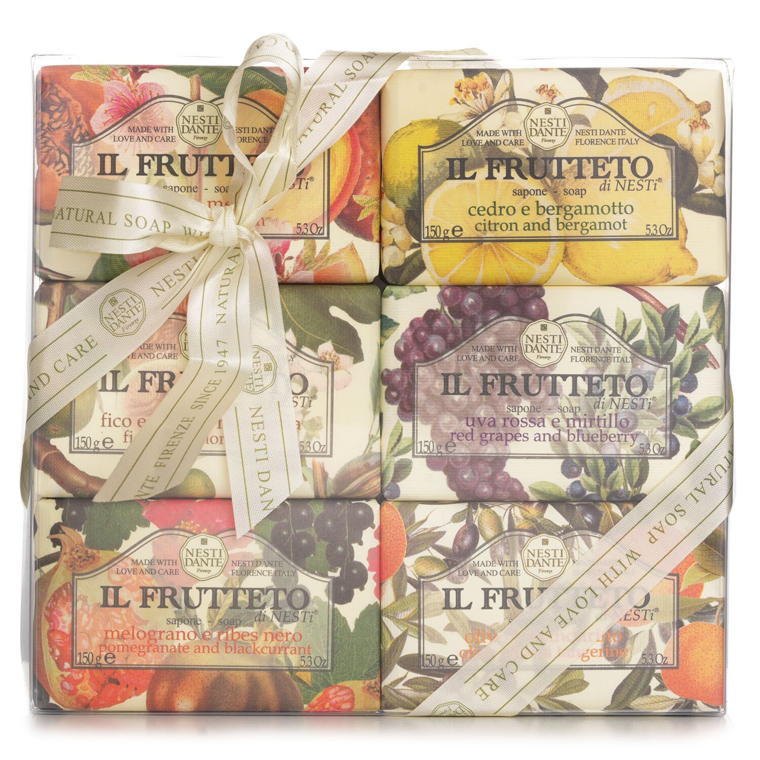 Nesti Dante Il Frutteto Soap Gift Set (#Peach & Melon, #Citron & Bergamot, #Fig & Almond Milk, #Red Grapes & Blueberry, #Pomegranate & Blackcurrant, #Olive Oil & Tangerine) 6x150g/5.3oz