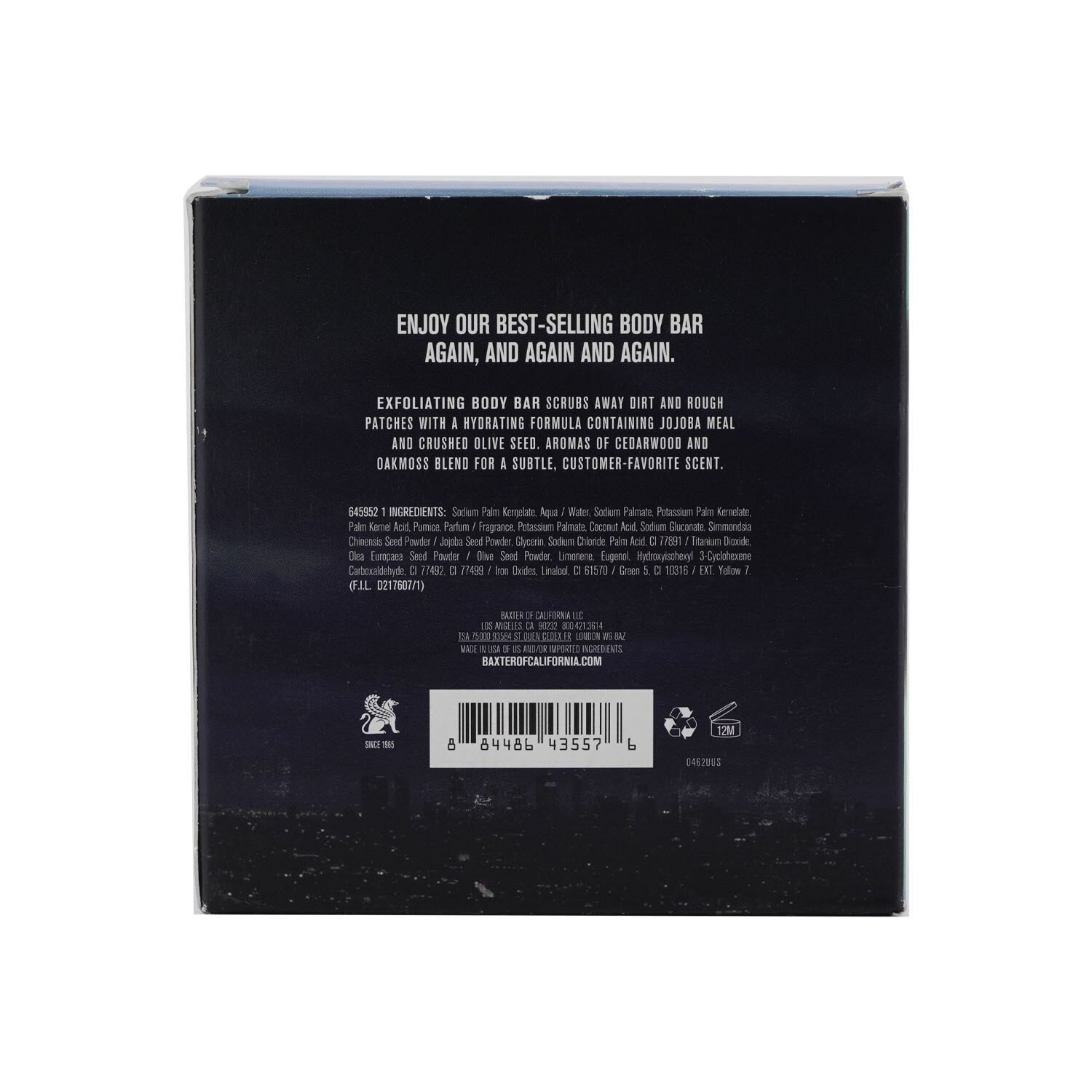 Baxter Of California Exfoliating Body Bar Trio (Cedarwood & Oakmoss Essence) - For All Skin Types 3x198g/7oz