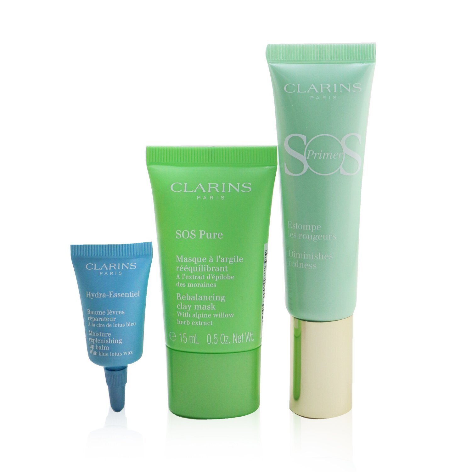 Clarins SOS Beaute Set (1x Primer 30ml + 1x Mask 15ml + 1x Lip Balm 3ml) 3pcs